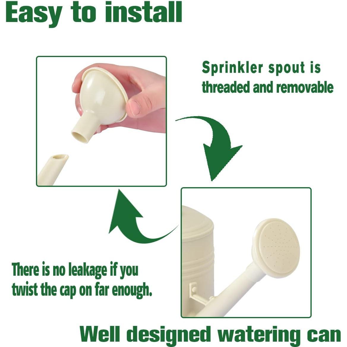 Regadera de plástico OKREK 1.89L marfil para plantas interiores