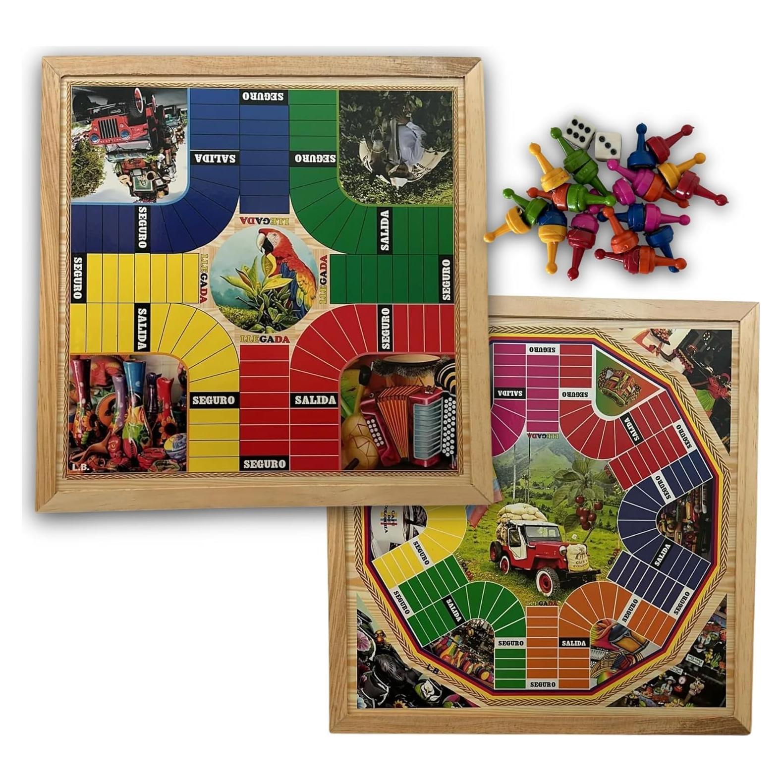 Juego de Mesa Parques Magnético Colombiano Doble Cara 4-6 Jugadores