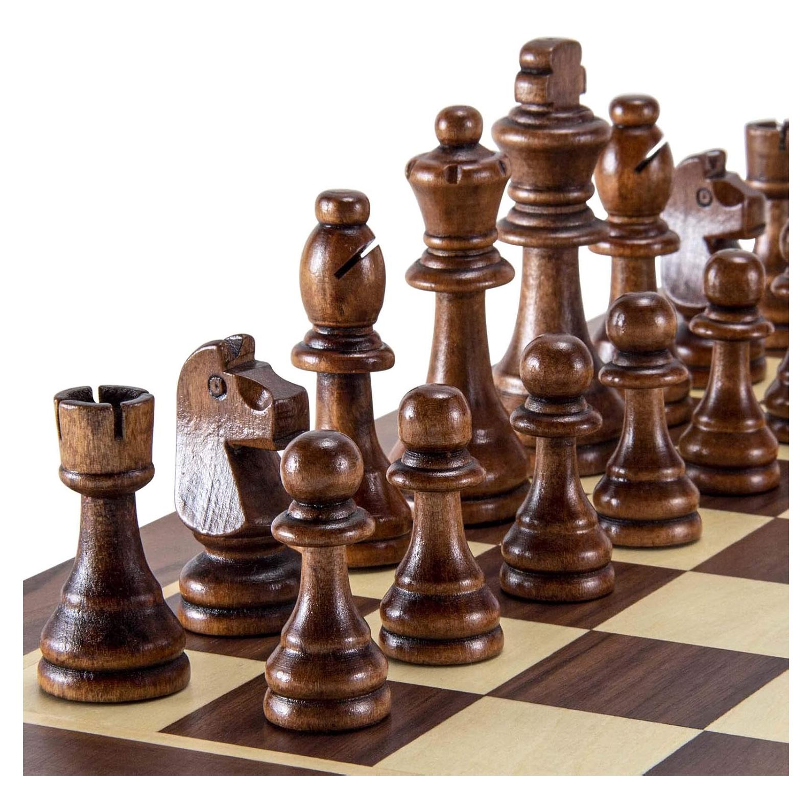 Piezas de Ajedrez de Madera AMEROUS 32 Piezas Staunton 8.89 cm