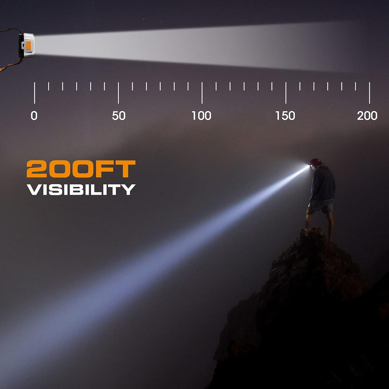 Linterna Frontal LED EverBrite, 4 Modos, Resistente al Agua IPX4