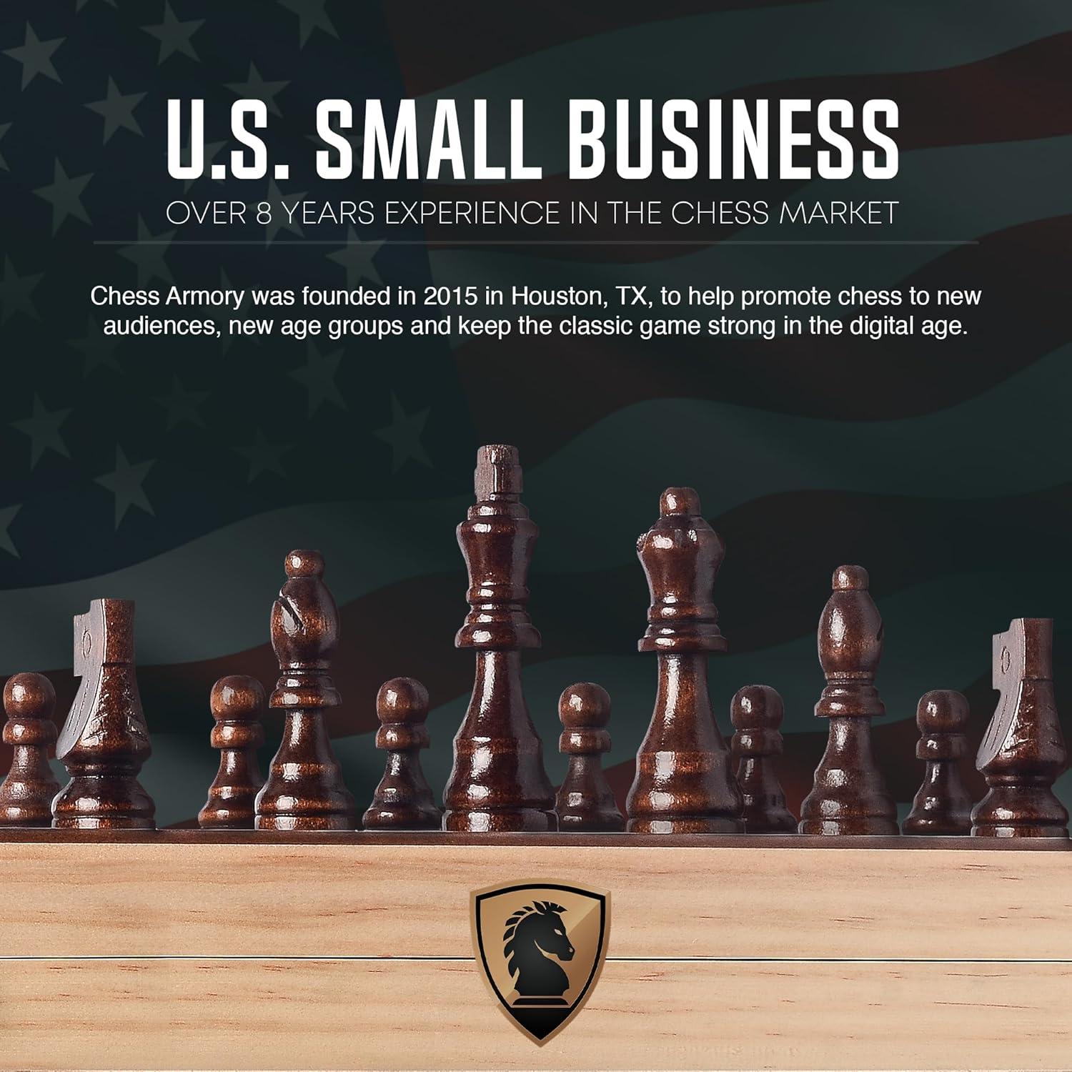 Juego de Ajedrez de Madera Chess Armory 43x43 cm con 2 Reinas Extra