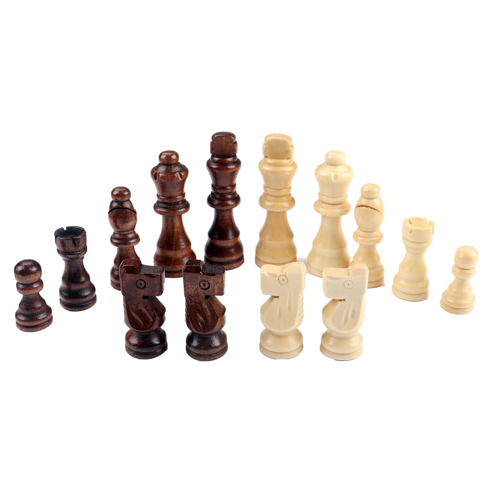 Piezas de Ajedrez de Madera Ziphia 32 Piezas Estándar 7.87 cm