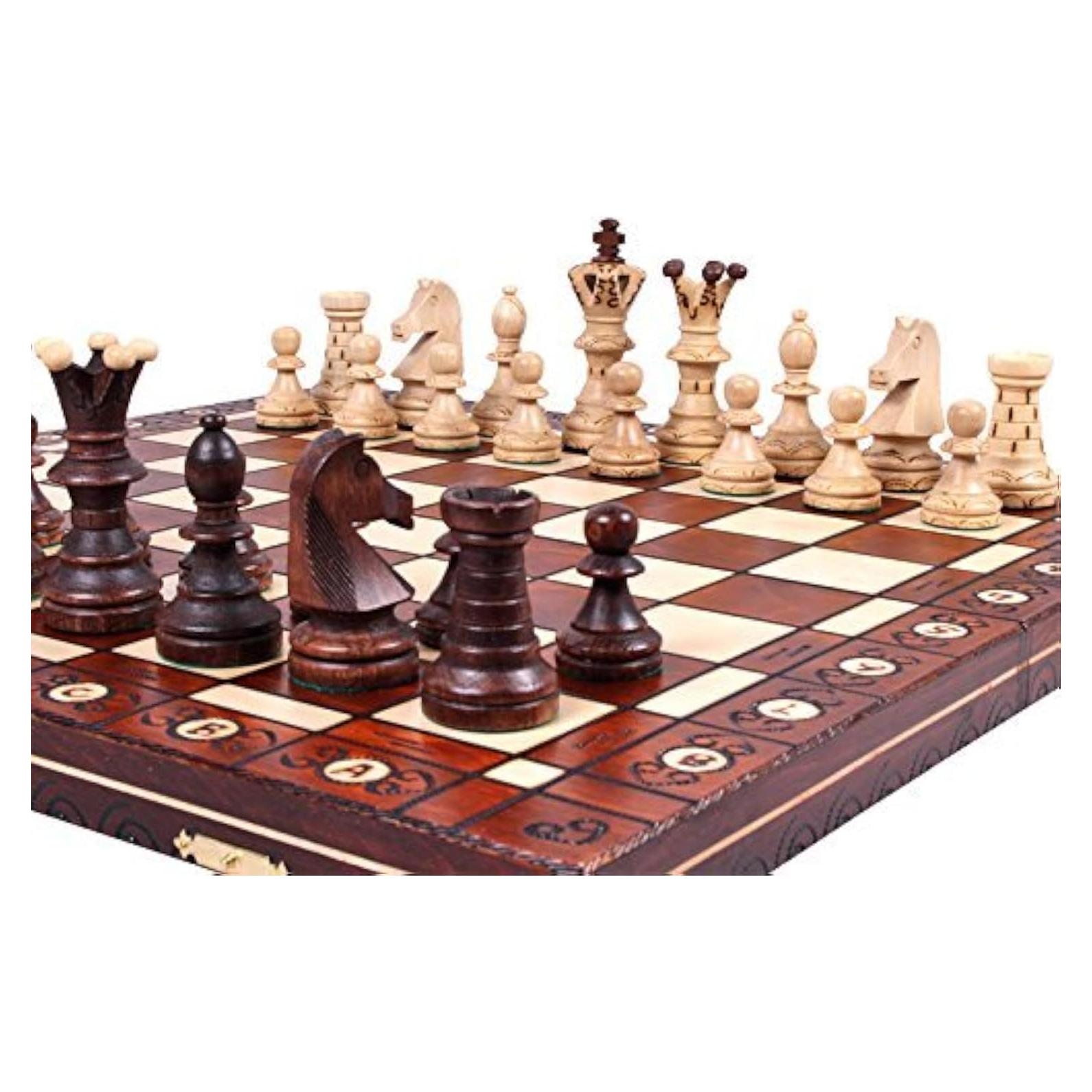Juego de Ajedrez de Madera El Jarilo - Artesanal Europeo 53.34 cm