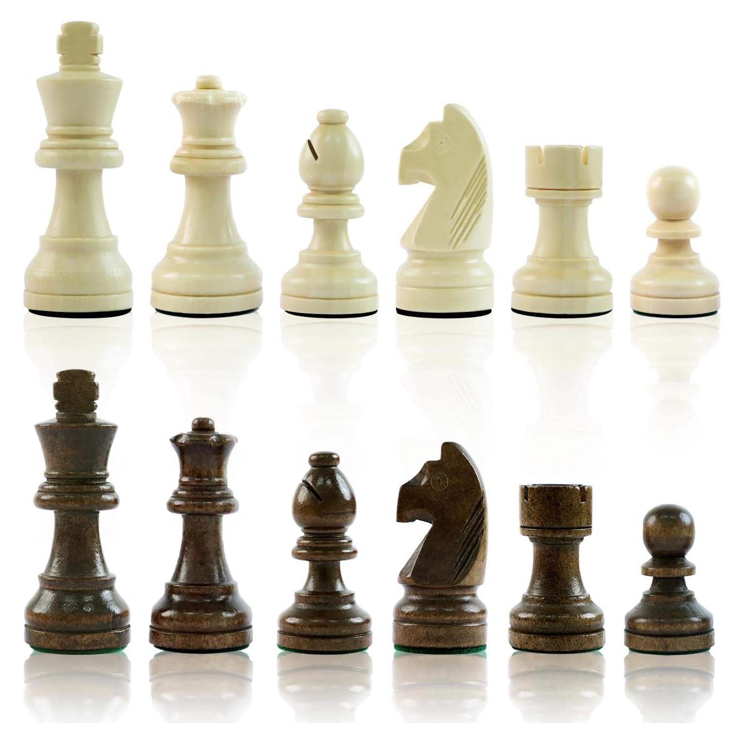 Piezas de Ajedrez de Madera LEAP 32 Piezas con 2 Reinas Extra