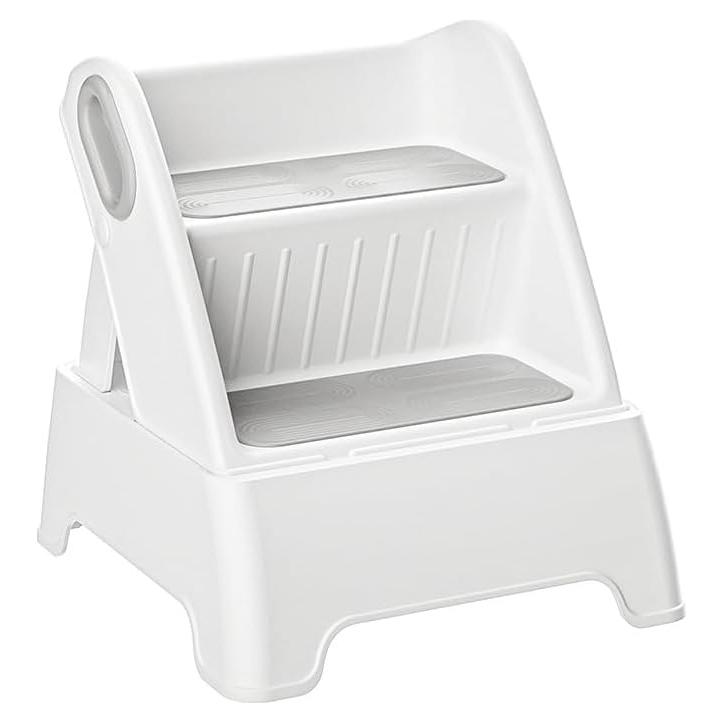 Escalera Plegable de 2 Pasos BORVSOT Antideslizante Gris