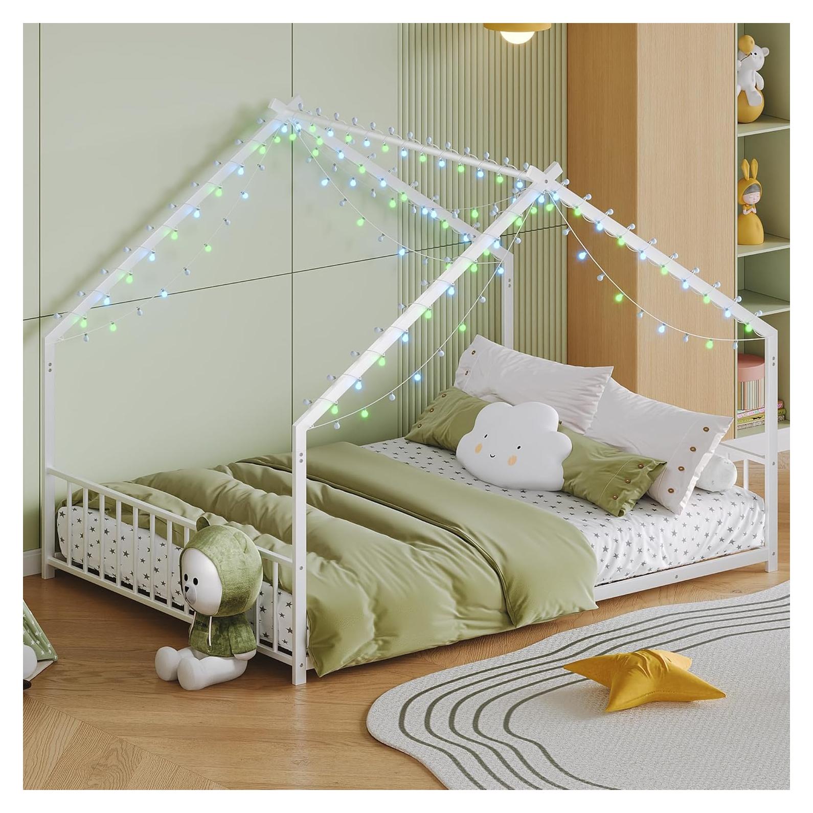 Cama Montessori de Piso Completo Bellemave con Luces LED