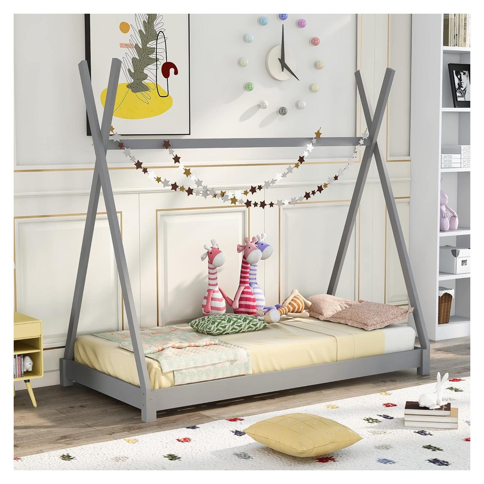 Cama Casa Twin Bellemave de Madera Montessori Gris