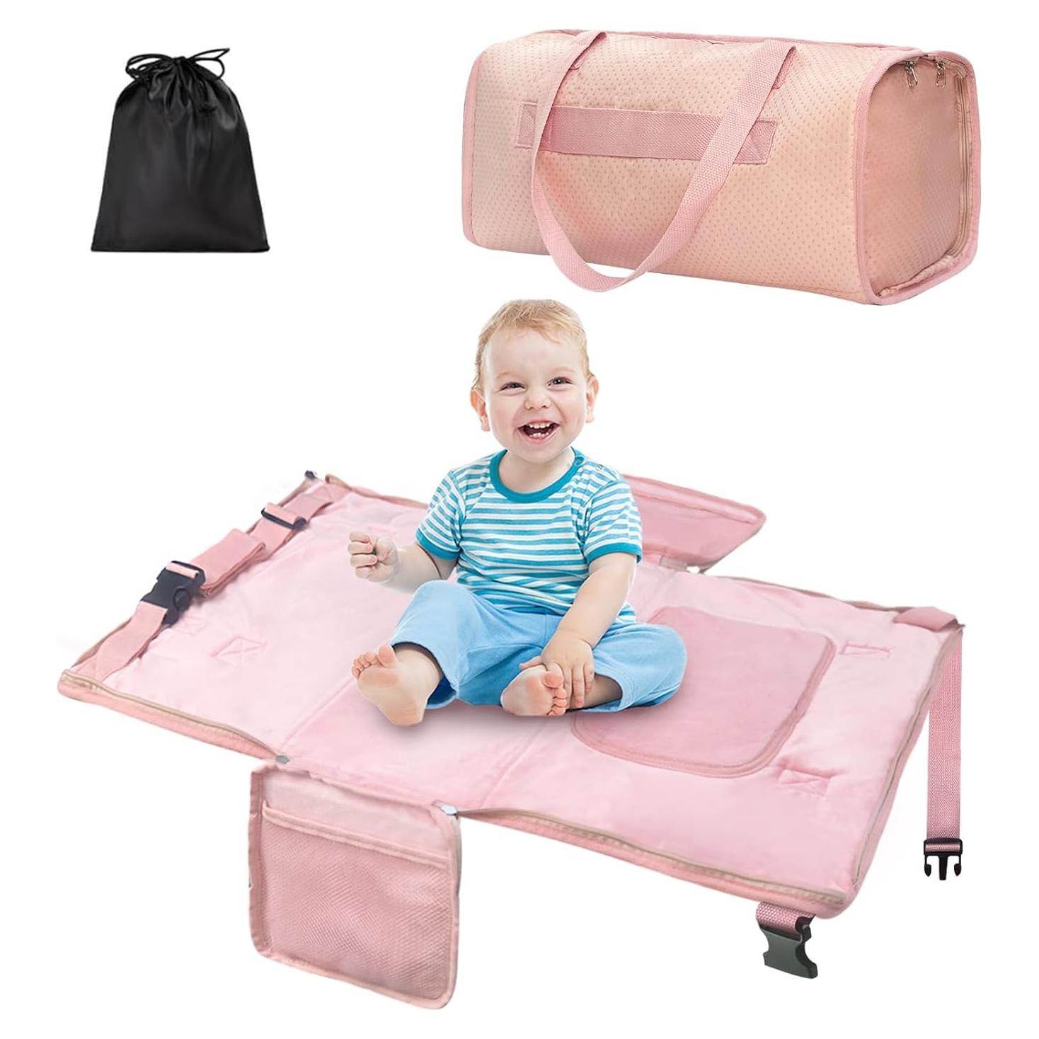 Cama de Viaje para Niños Zyphoria Rosa - Extensor de Asiento