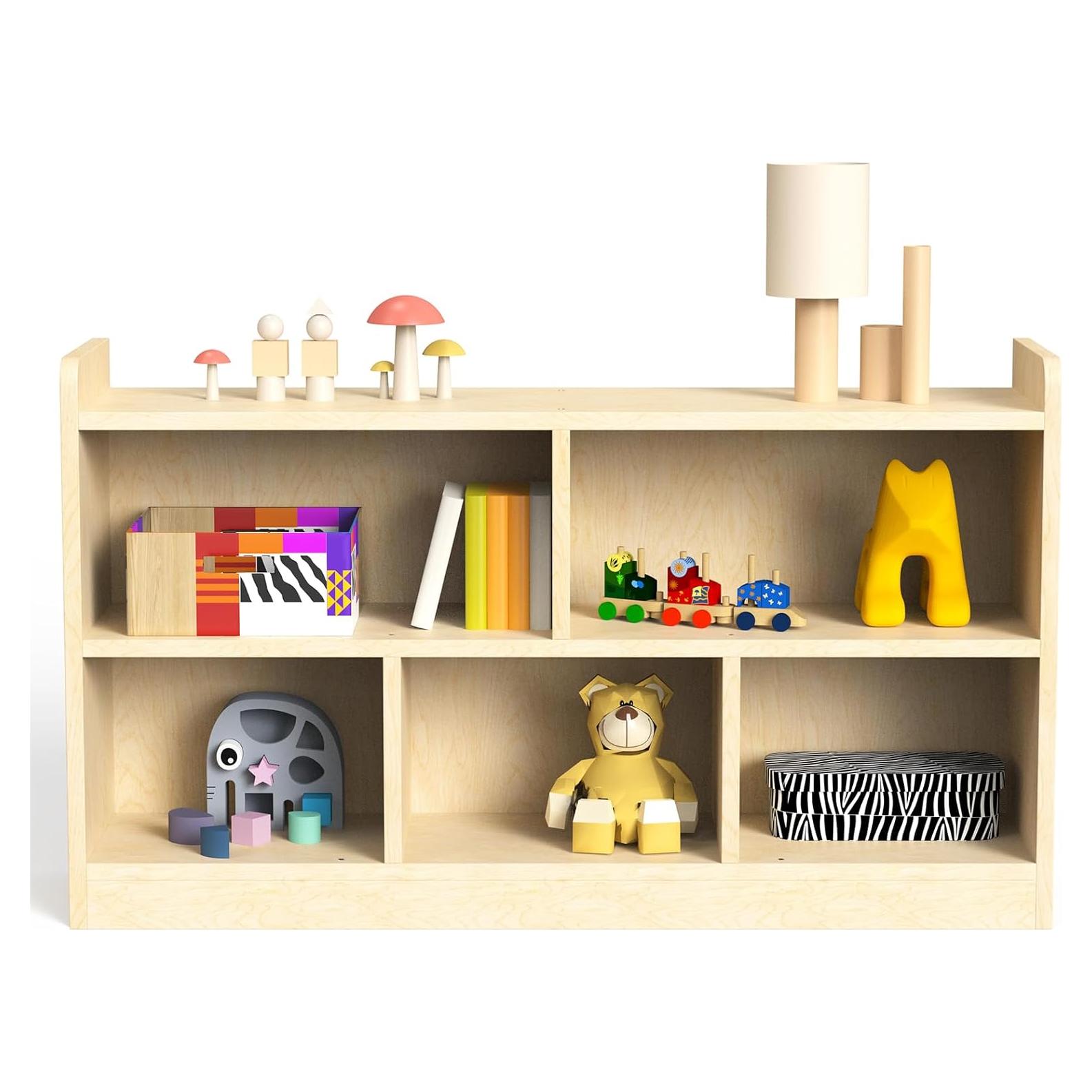 Estante Montessori de Madera Abeto 5 Secciones 113x30x60 cm