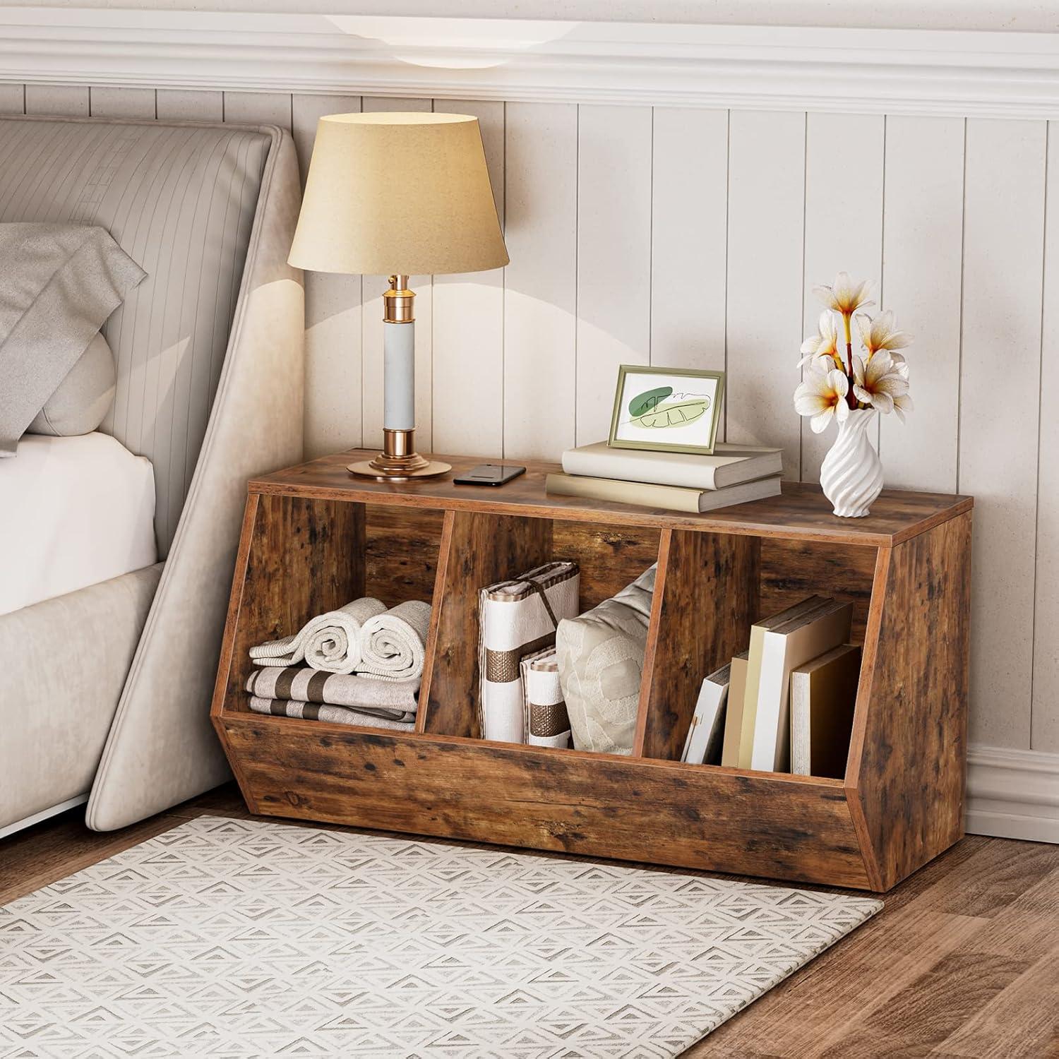 Cubículo de Almacenamiento de Juguetes HOOBRO 3 Estantes 80x30 cm