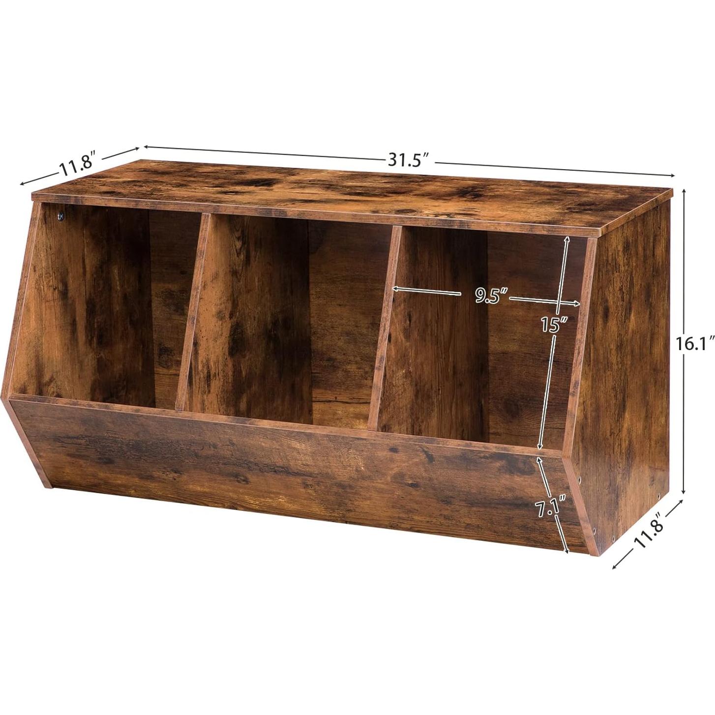 Cubículo de Almacenamiento de Juguetes HOOBRO 3 Estantes 80x30 cm