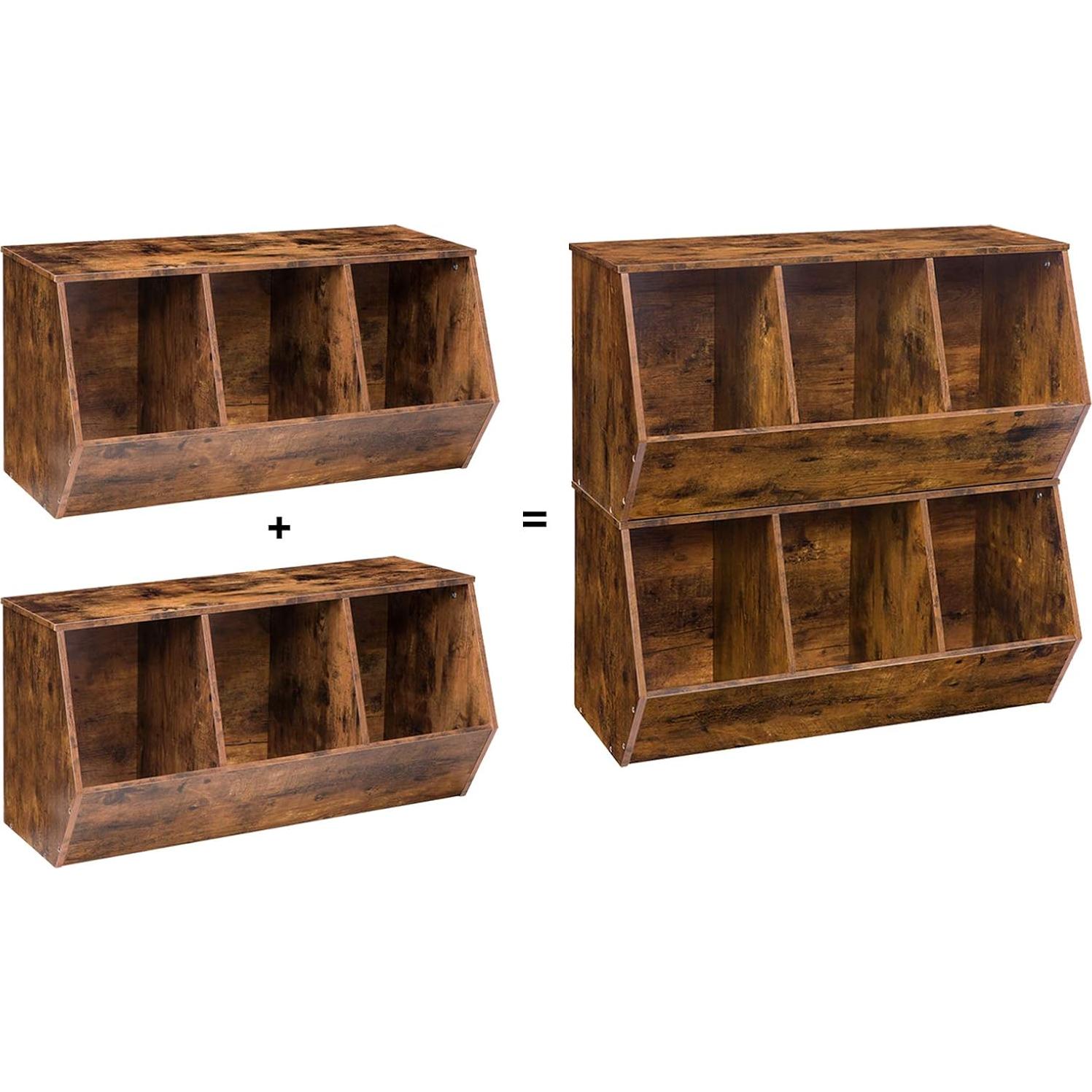 Cubículo de Almacenamiento de Juguetes HOOBRO 3 Estantes 80x30 cm