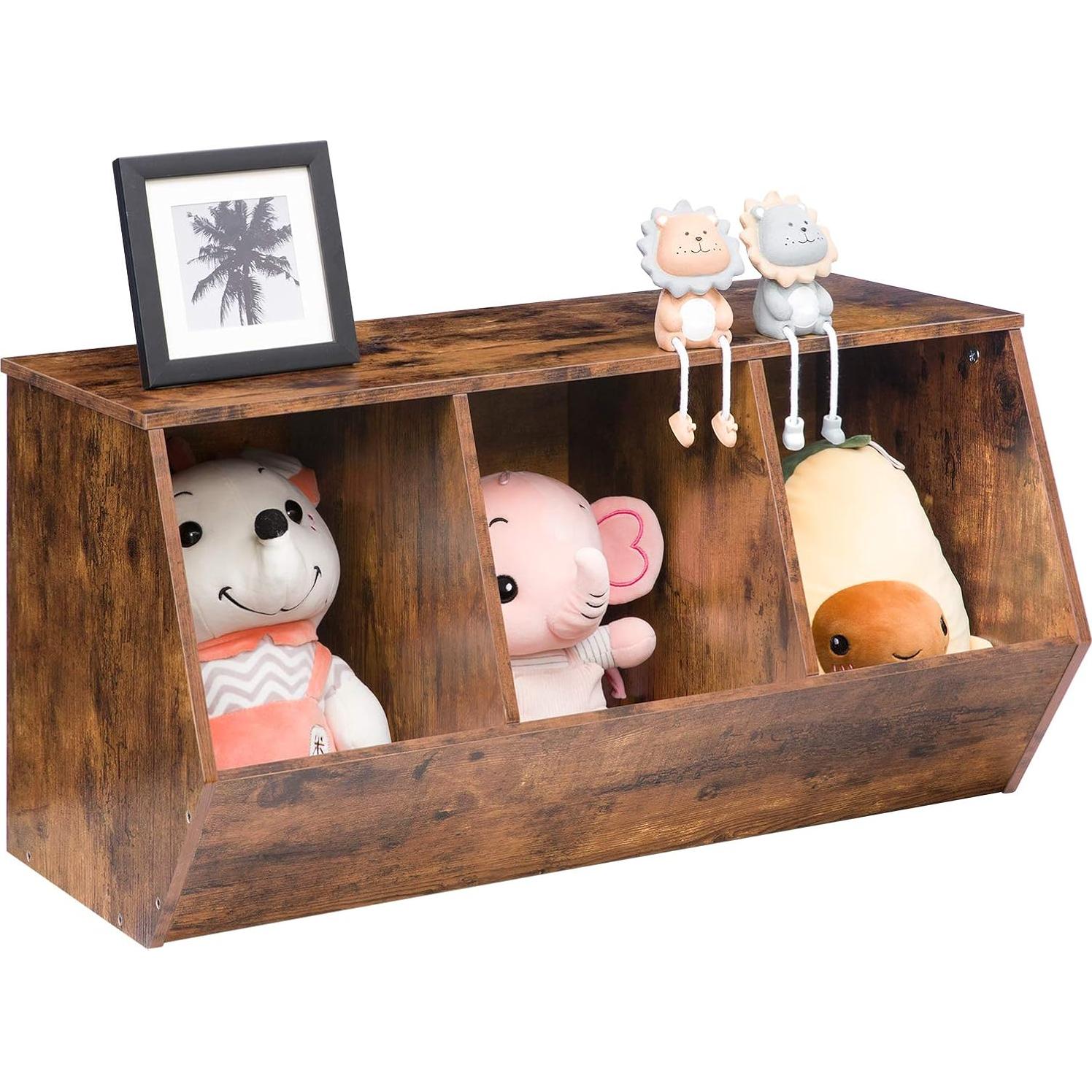 Cubículo de Almacenamiento de Juguetes HOOBRO 3 Estantes 80x30 cm