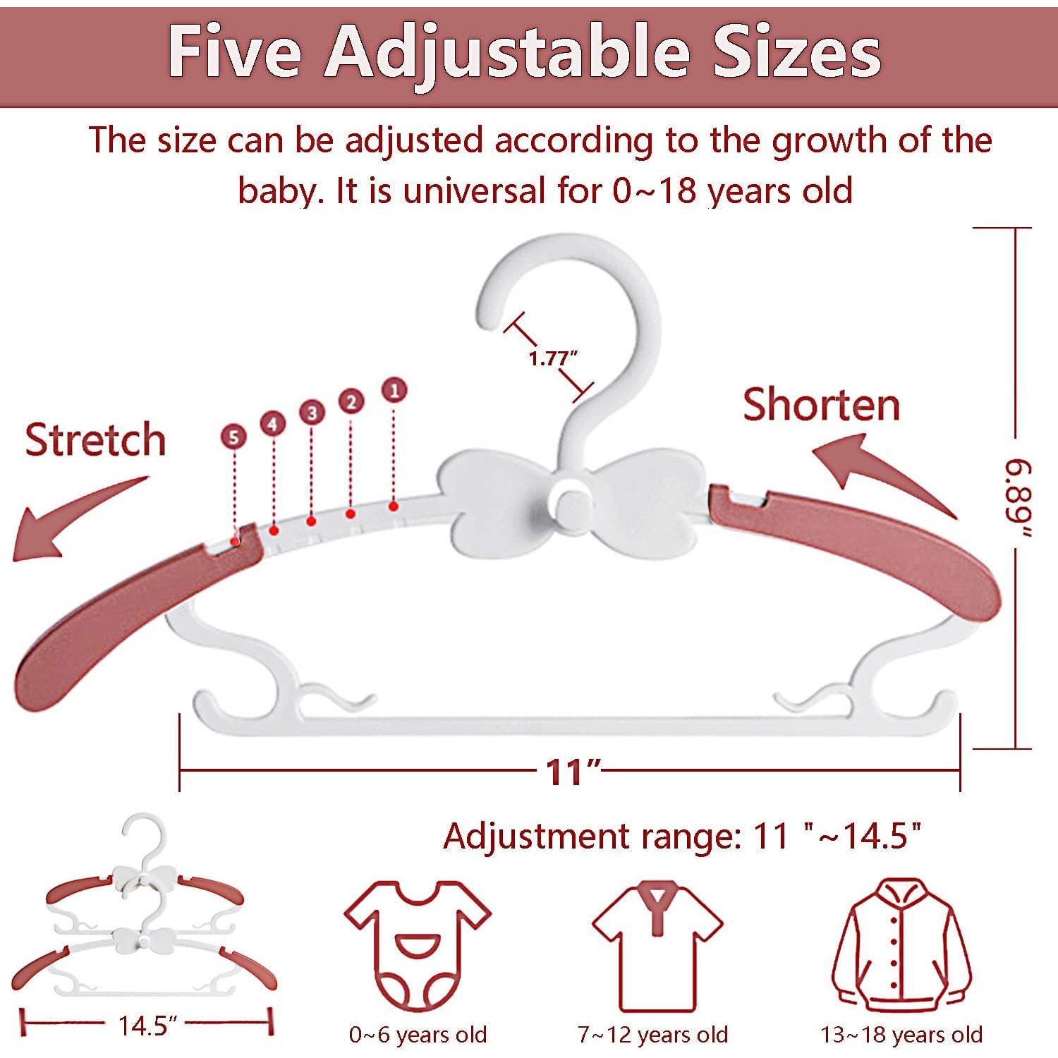 Perchas Ajustables para Bebés WJWSKI - 20 Piezas Rosa