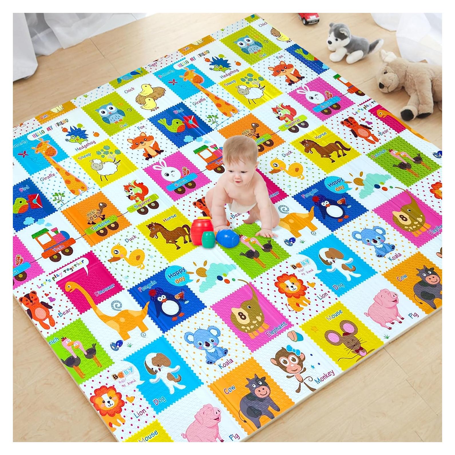Alfombra de Juego para Bebés Mergren 200x180 cm Antideslizante