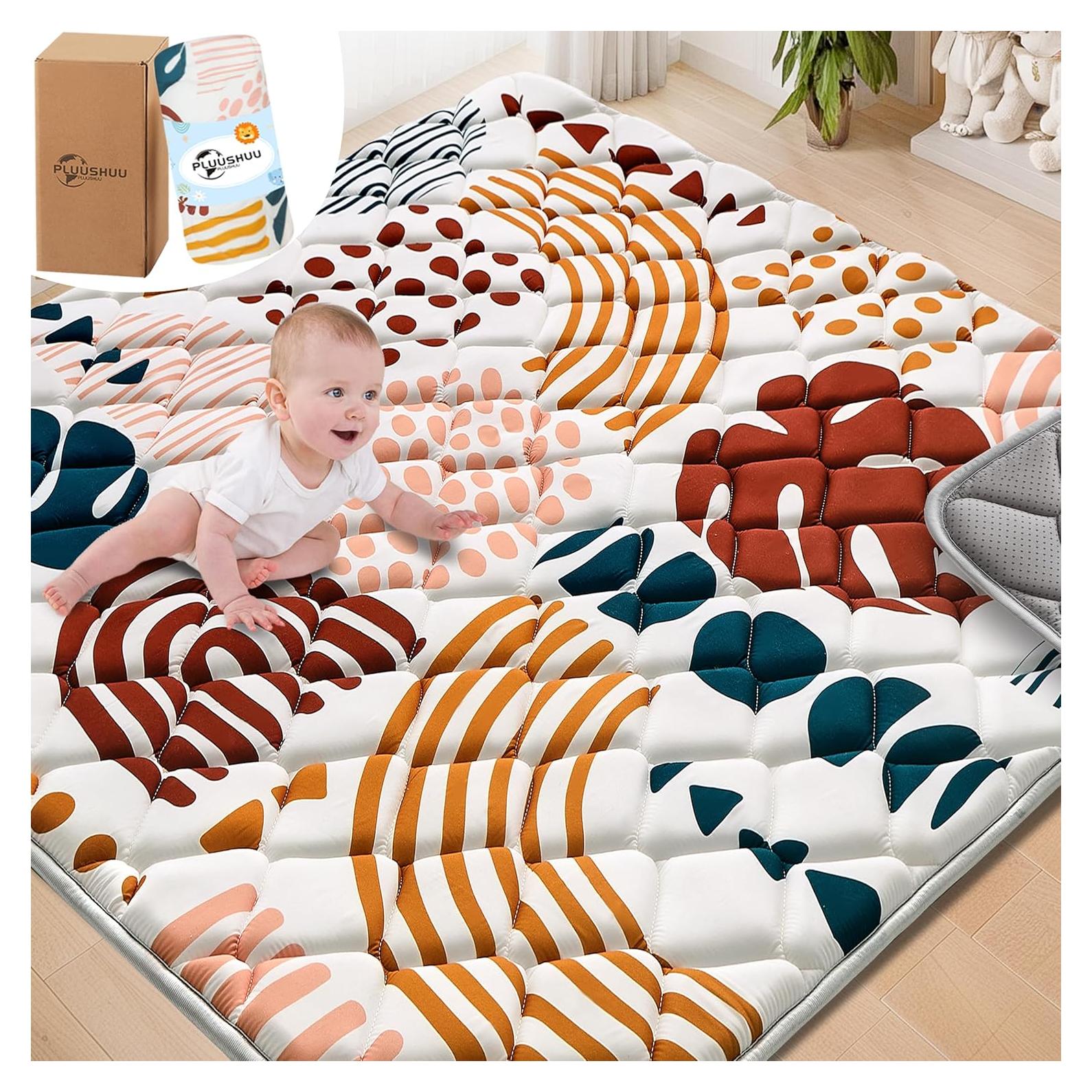 Alfombra de Juego para Bebés PLUUSHUU 127x127 cm Antideslizante