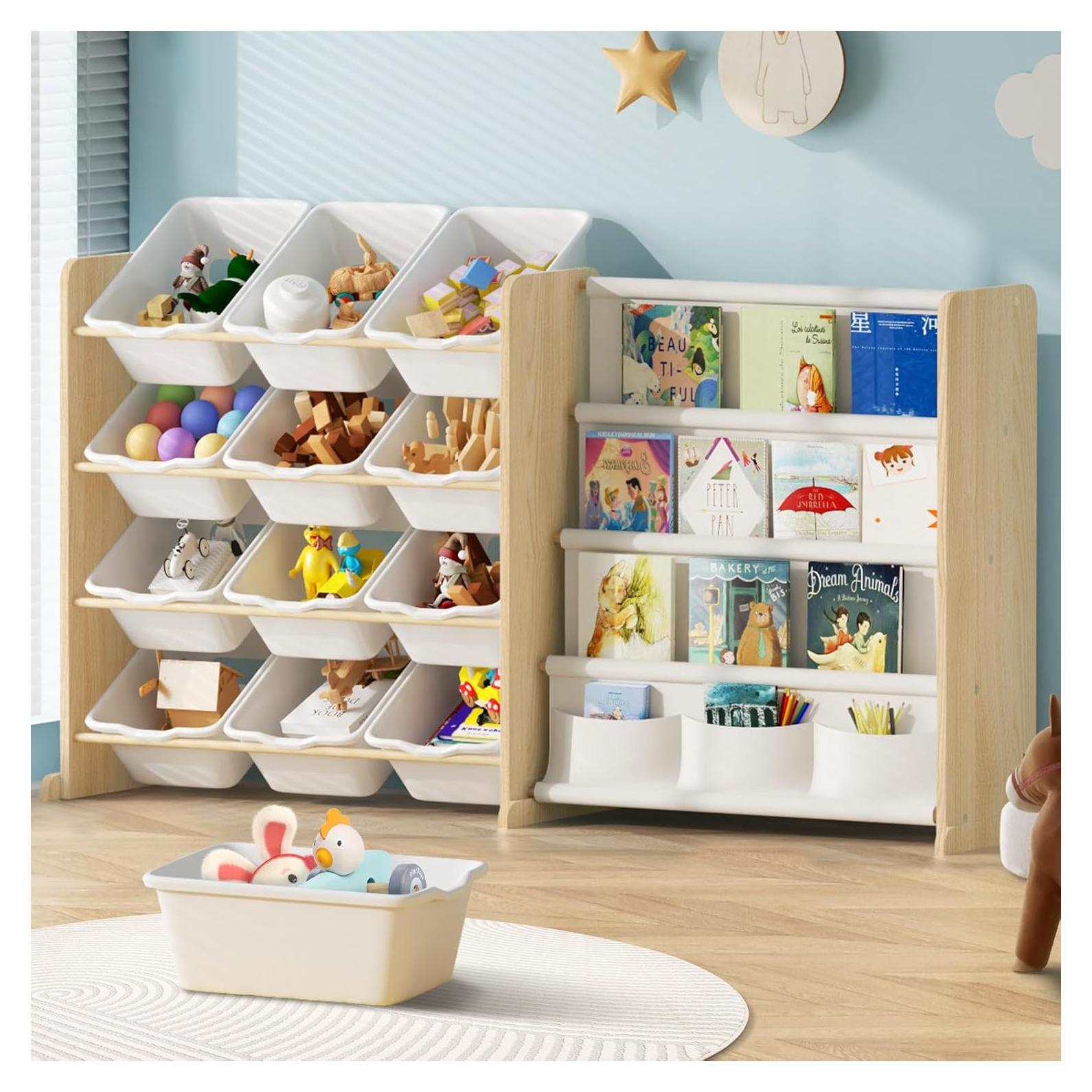 Organizador de Juguetes EXPERLAM con 12 Cajas y 4 Estantes