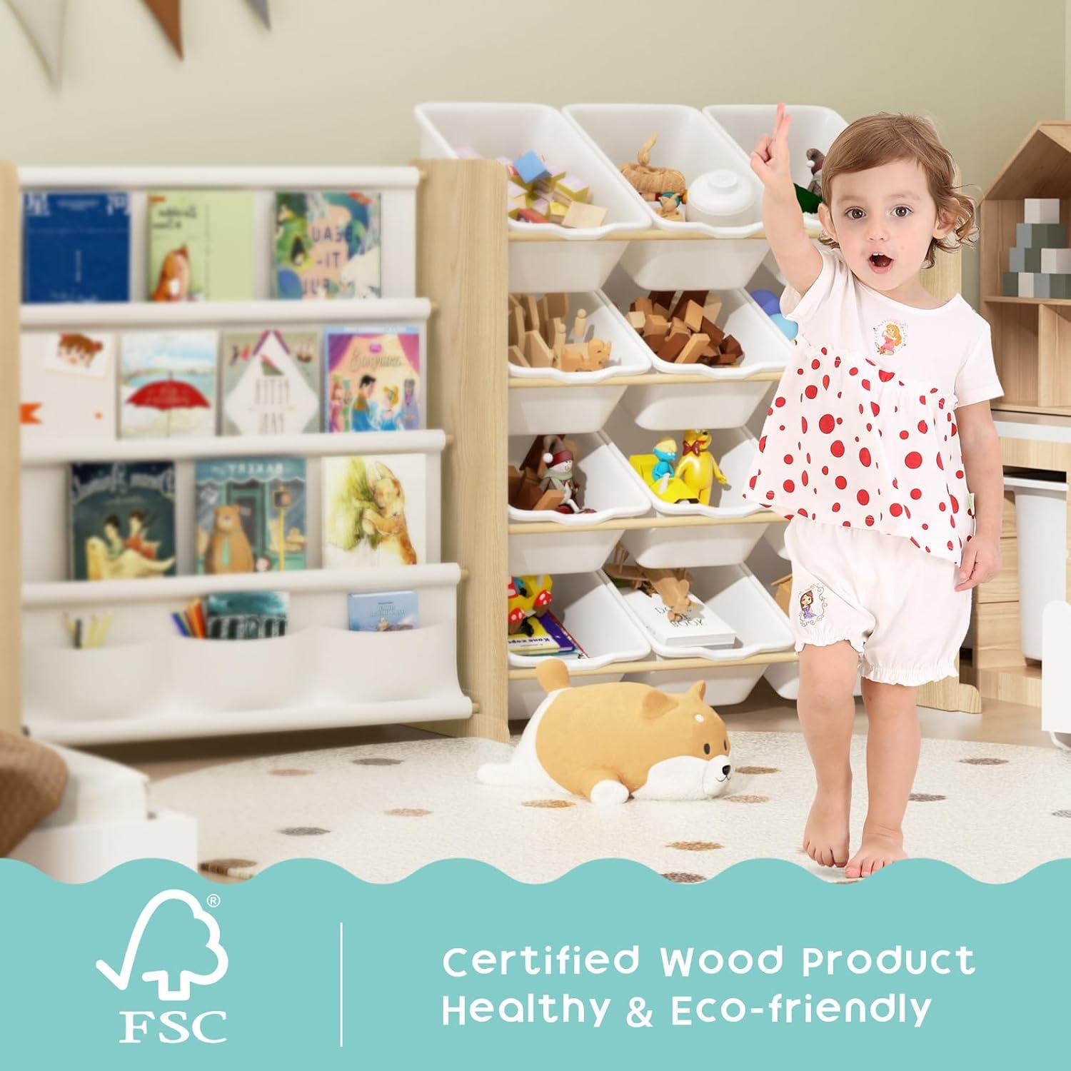 Organizador de Juguetes EXPERLAM con 12 Cajas y 4 Estantes