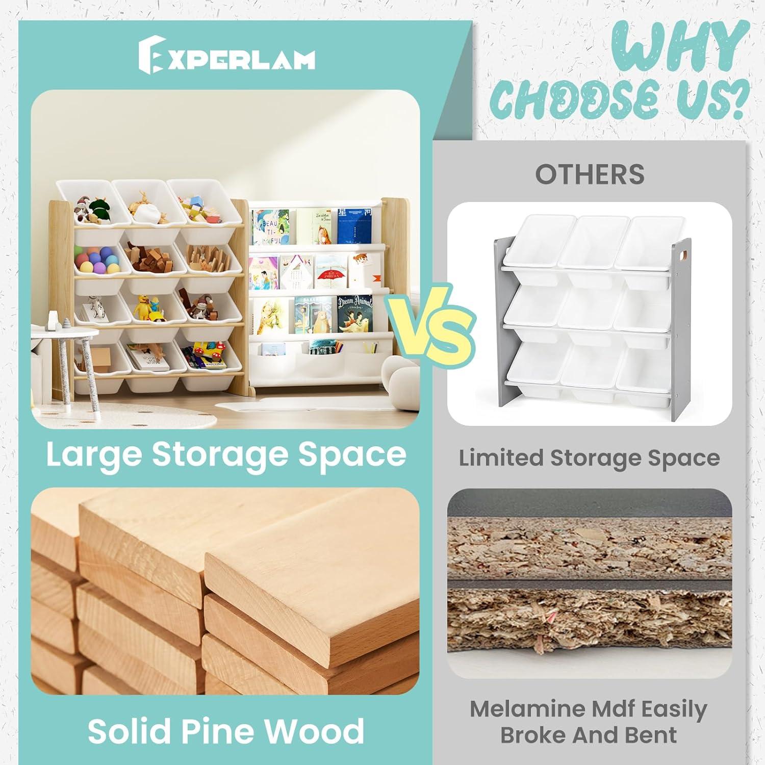 Organizador de Juguetes EXPERLAM con 12 Cajas y 4 Estantes