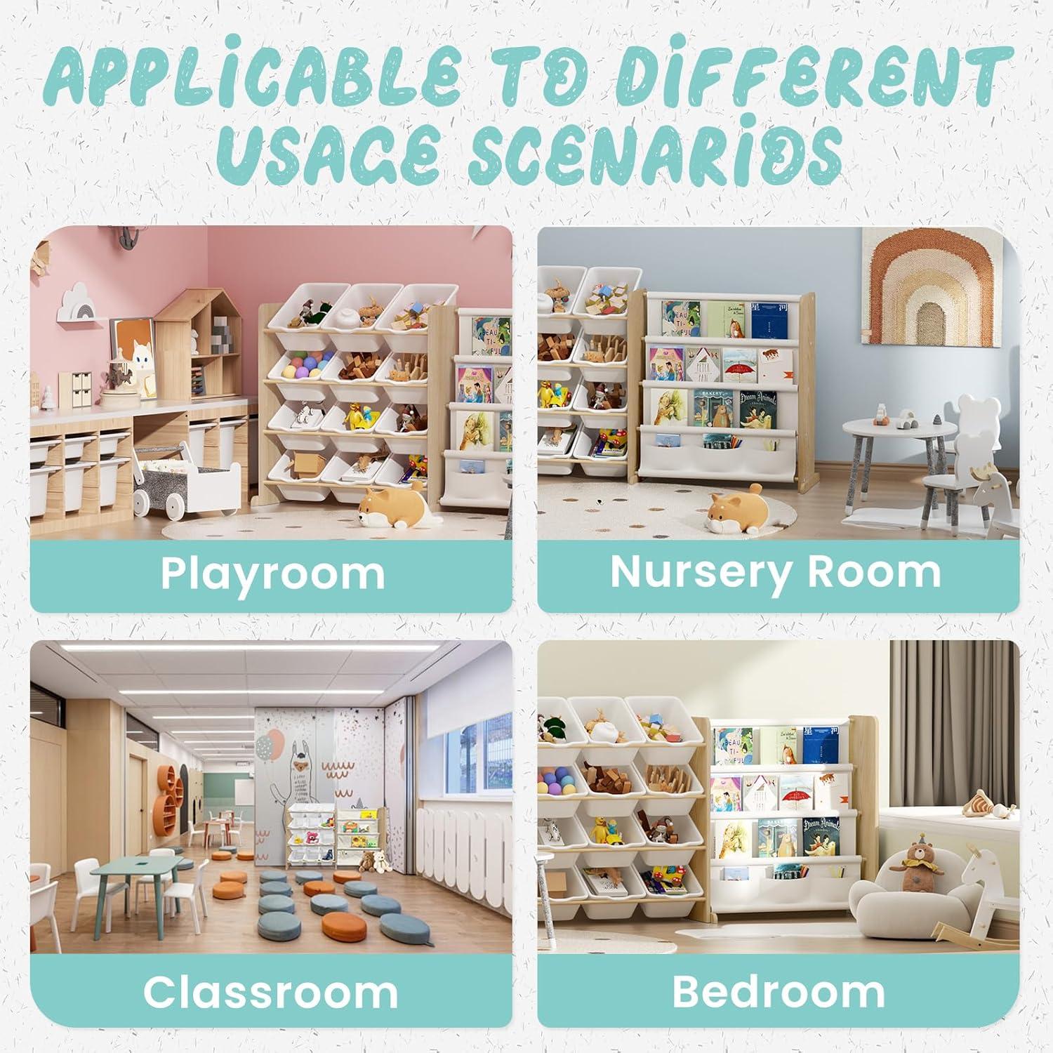 Organizador de Juguetes EXPERLAM con 12 Cajas y 4 Estantes