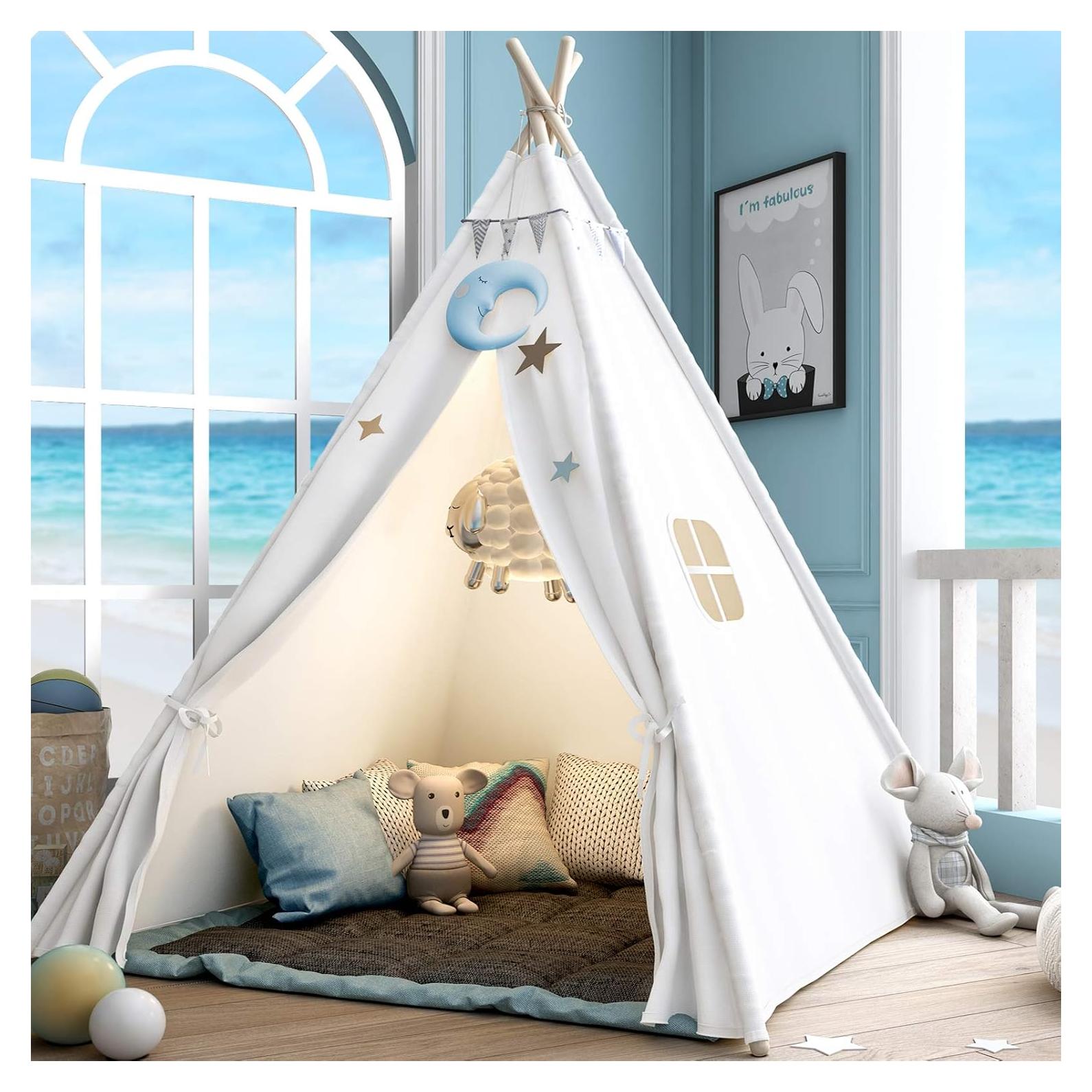 Tienda Teepee para Niños SUMERICE 120x120x156 cm Plegable