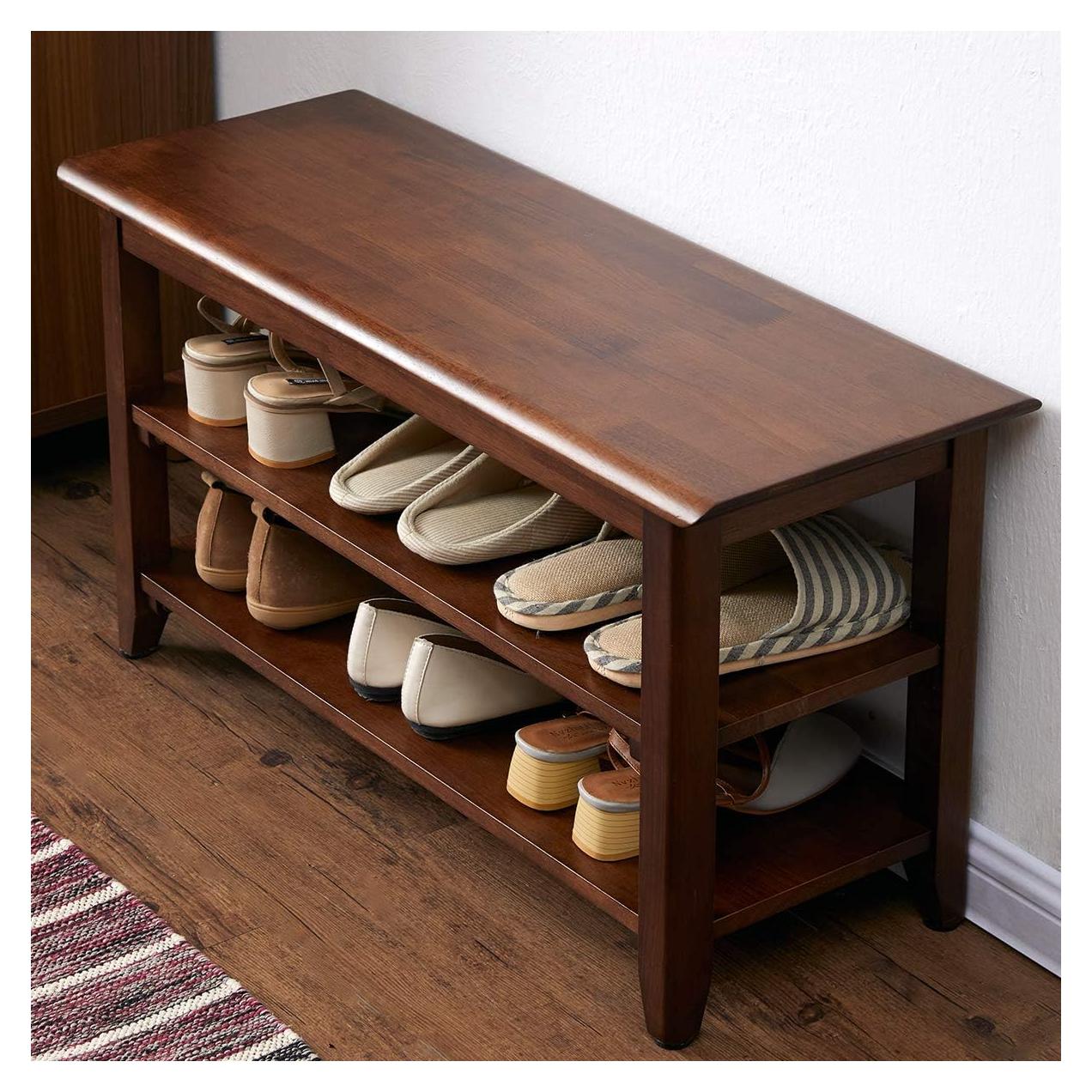 Banco de Almacenamiento XKZG de Madera 80 cm Marrón