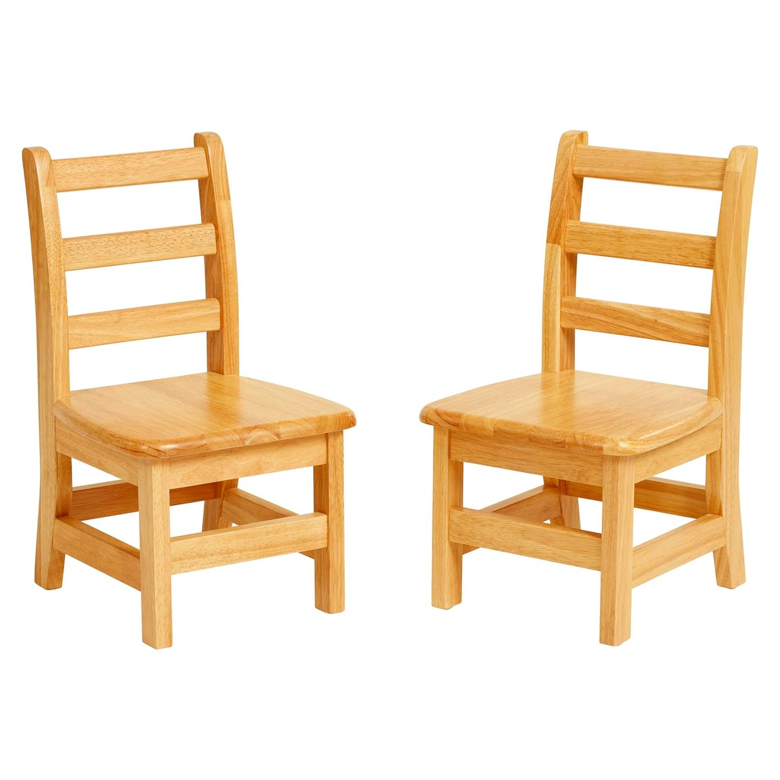 Silla de respaldo de escalera ECR4Kids, altura 25.4 cm, miel, 2 unidades