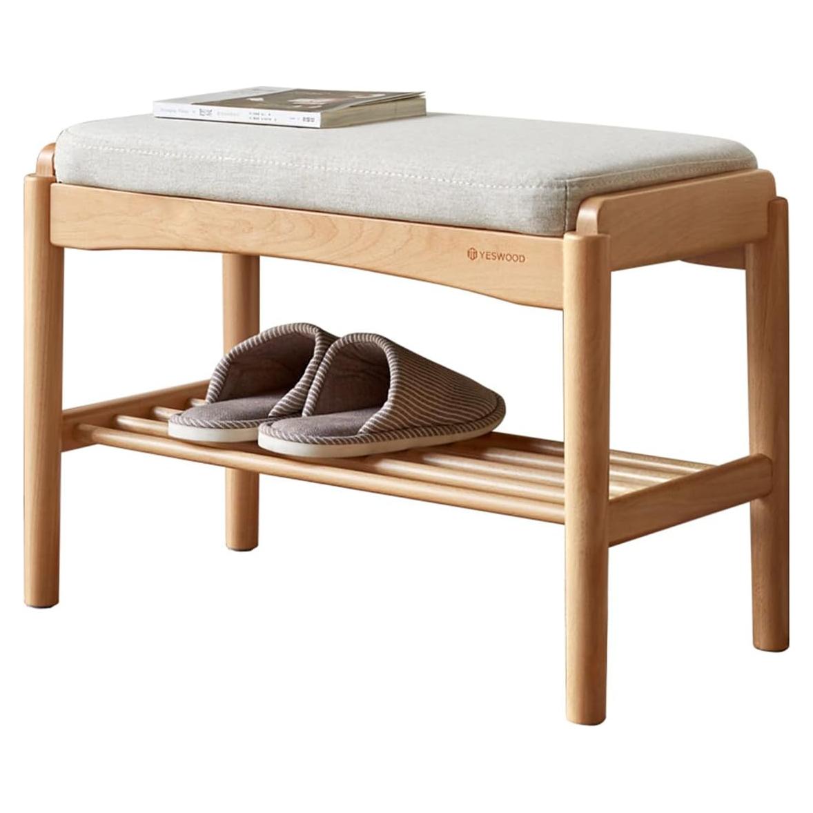 Banco de Zapatos de Madera Haya Wayshome 60x30x42 cm Natural