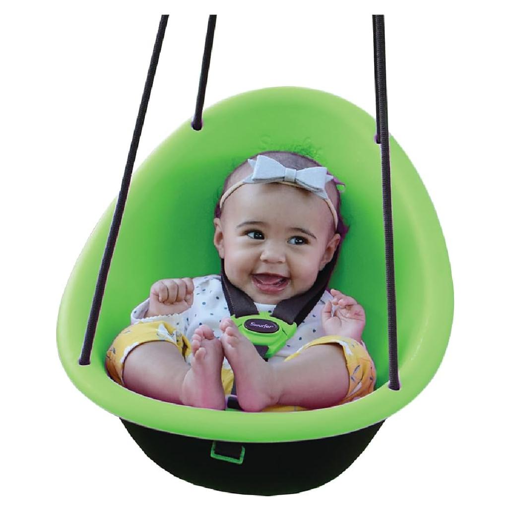 Columpio para Niños Swurfer Kiwi - Acolchado, 3 Puntos, Verde