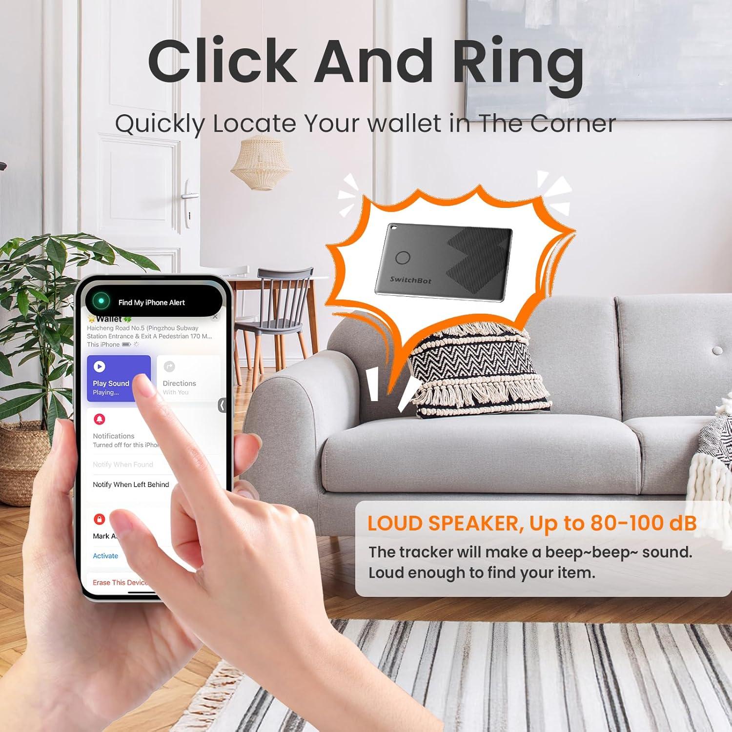 Tarjeta Rastreador de Cartera SwitchBot, Bluetooth, IP67, iOS