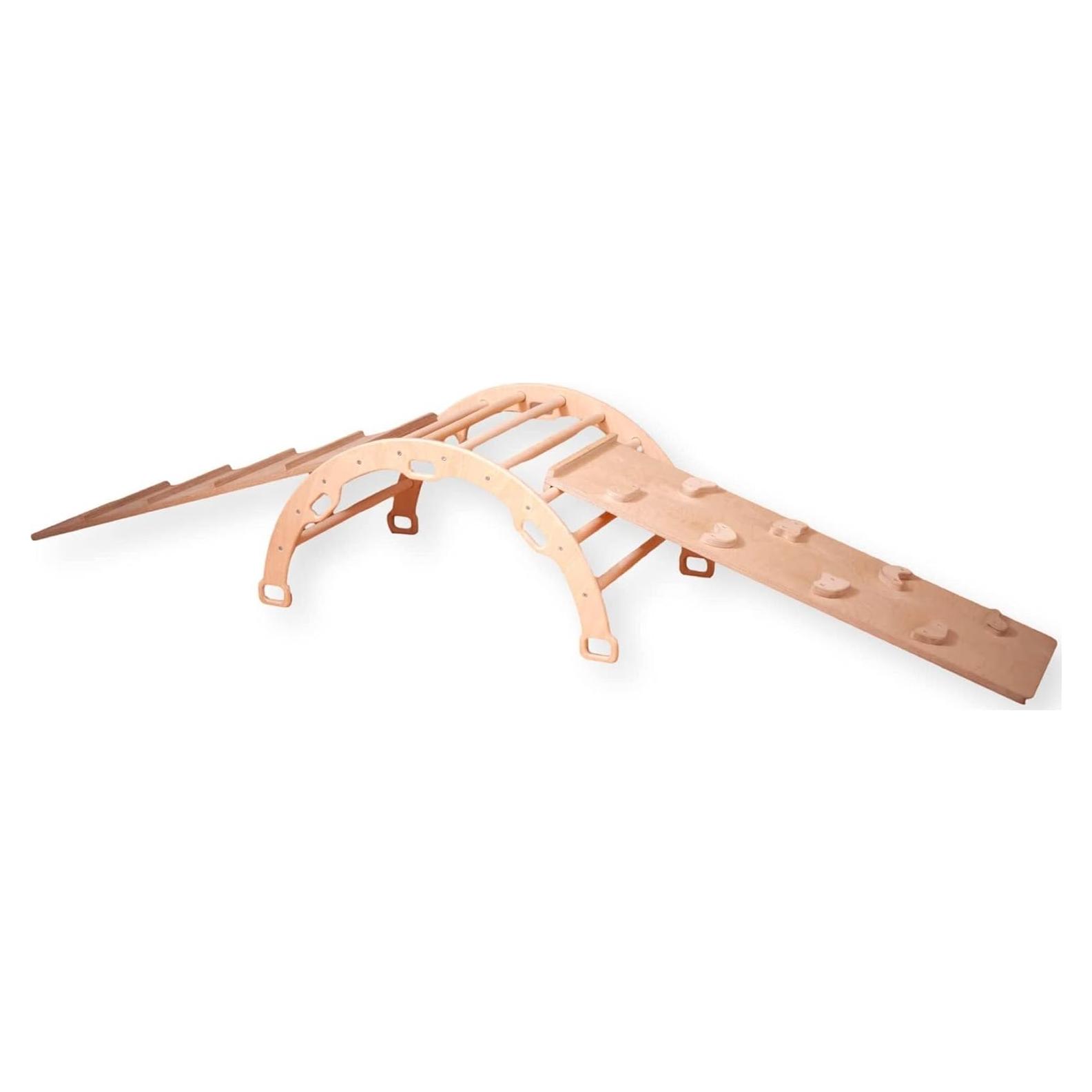 Arco de Escalada Montessori Kidodido con 2 Rampas - Madera Natural