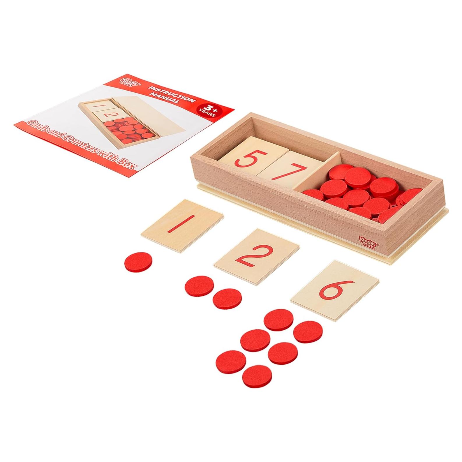 Contadores de Matemáticas Montessori Kinder Park 1-10 con Tarjetas