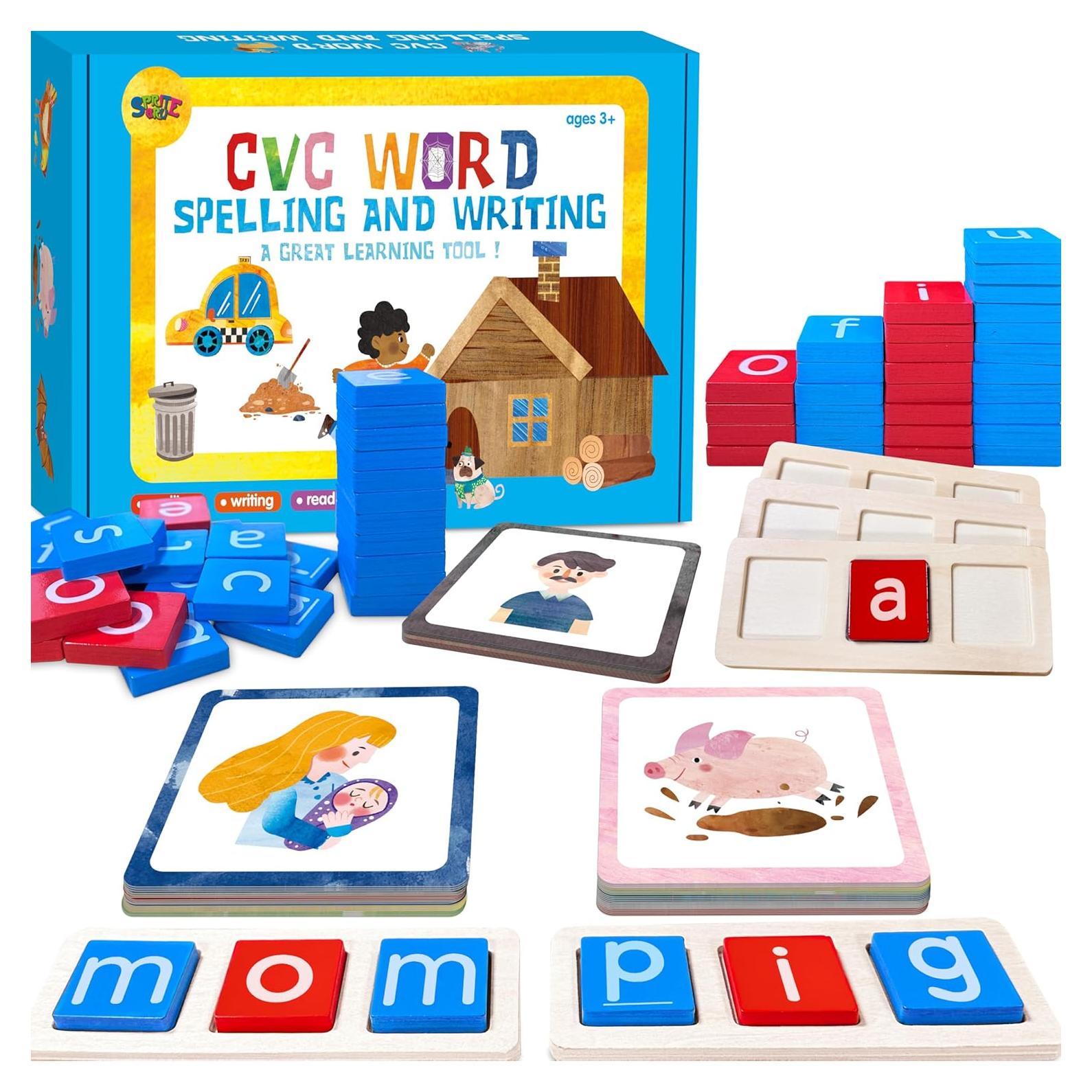 Juego de Ortografía CVC de Madera SpriteGru - 154 Piezas