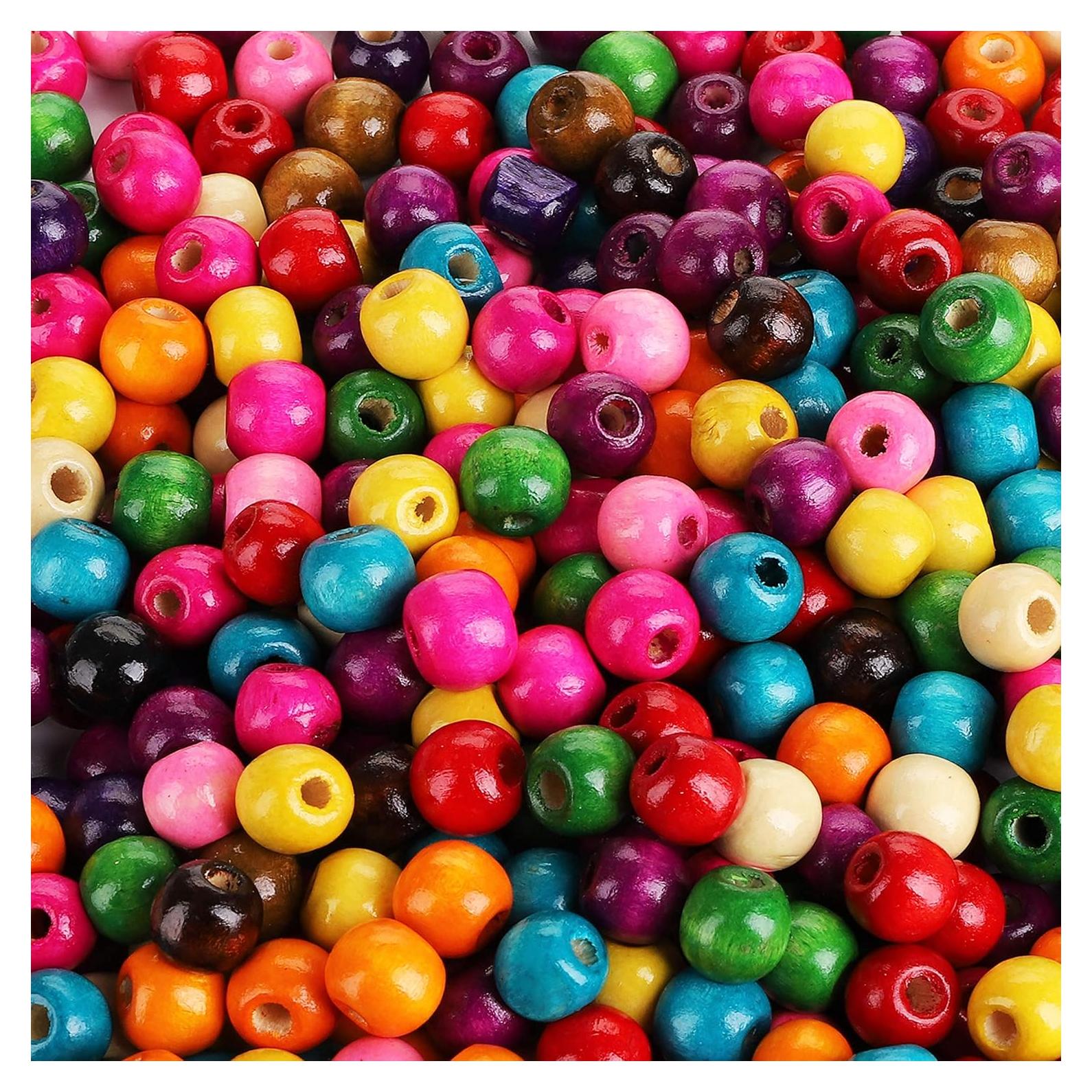 Perlas de Madera Cedilis 2000 Pcs 12mm Multicolor para Manualidades