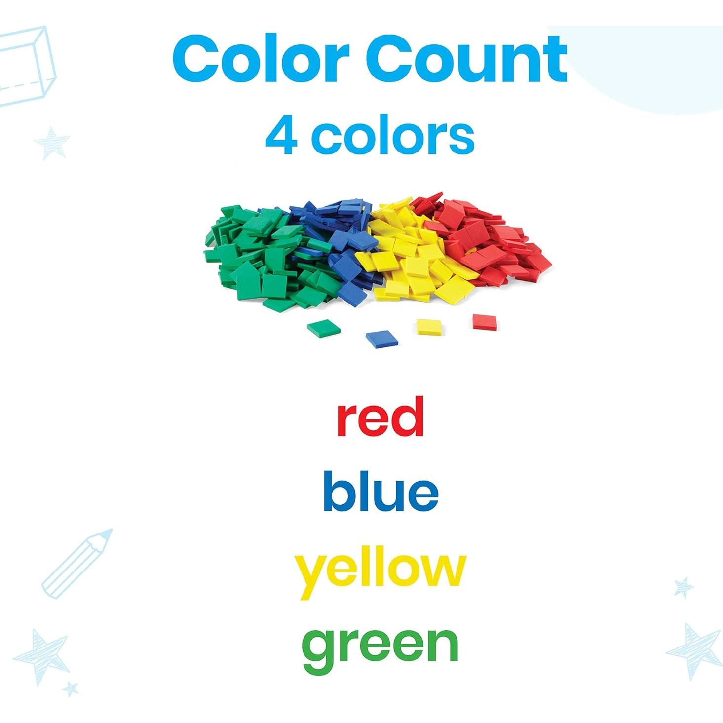 Fichas de Color de Plástico hand2mind - 400 piezas para Matemáticas