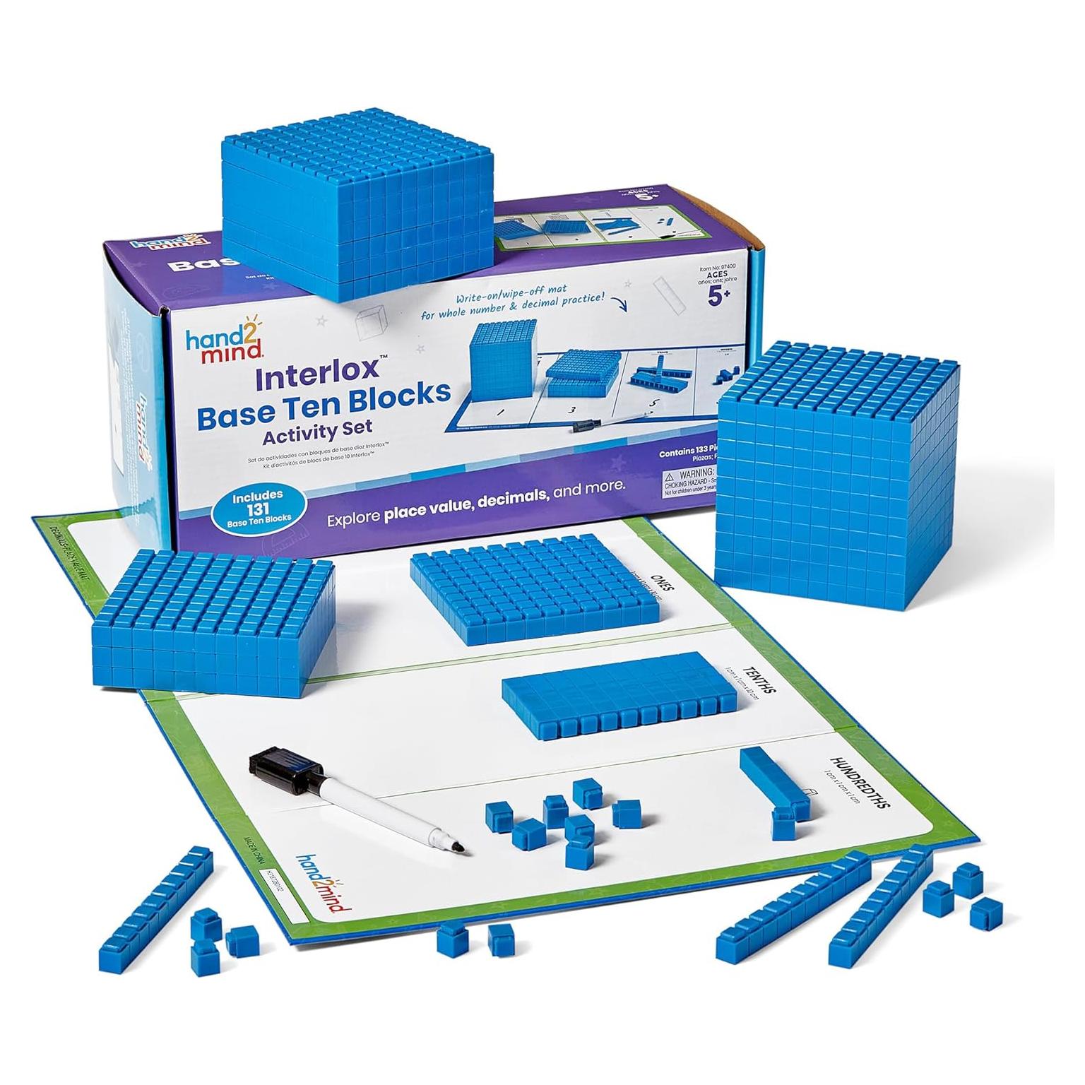 Bloques Base Ten hand2mind 133 Piezas para Matemáticas