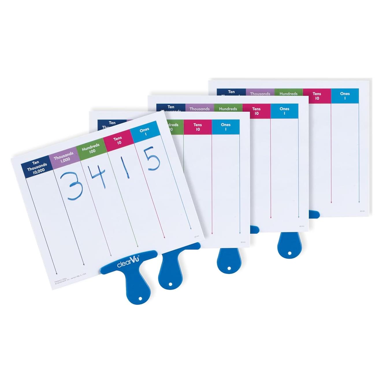 Tableros de Respuestas de Valor Posicional hand2mind - Paquete de 4