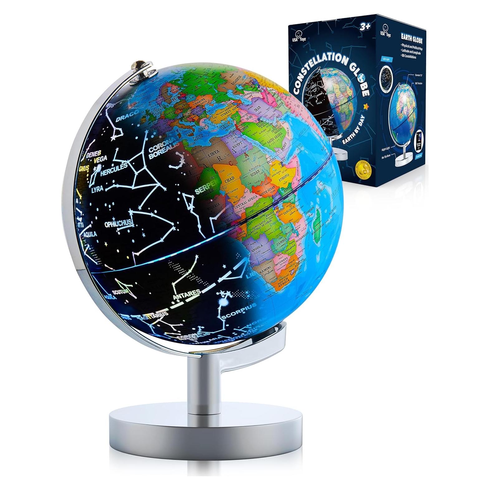 Globo Iluminado Educativo USA Toyz 24.77 cm con Luz LED