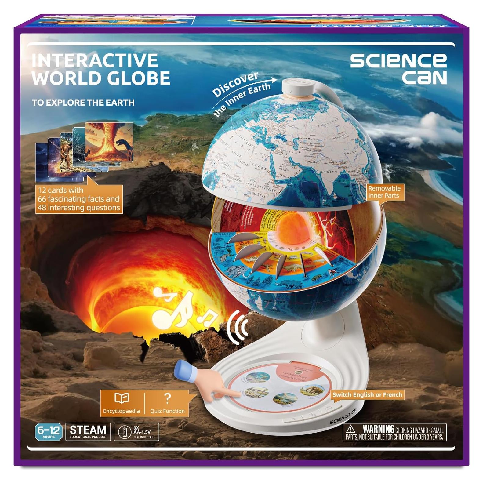 Globo Mundial Interactivo 20 cm con Modo de Conocimiento STEM