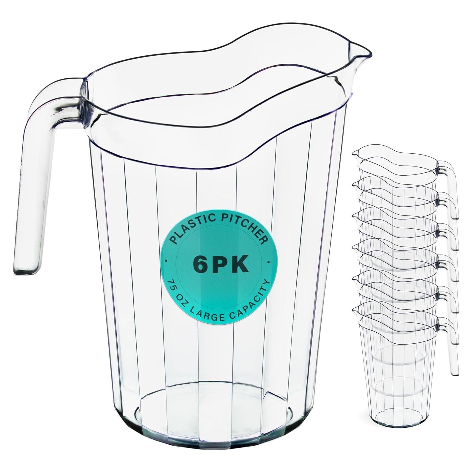 DecorRack Paquete de 6 Jarras de Plástico 75 oz para Bebidas