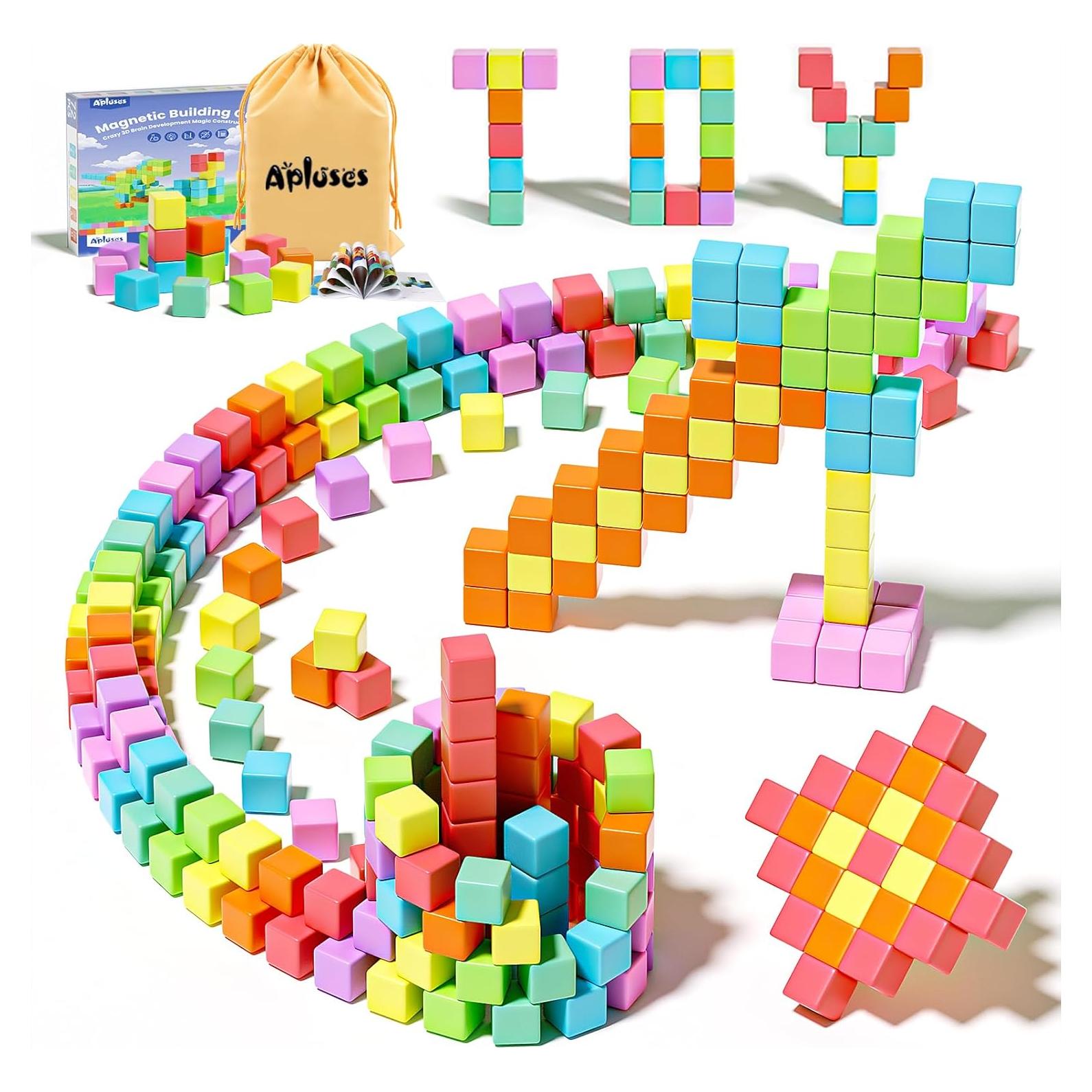 Bloques Magnéticos Apluses 72 Piezas para Niños 3 a 8 Años