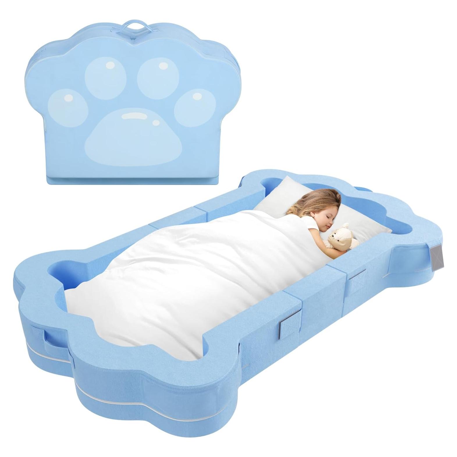 Cama Portátil Plegable para Niños Mmucco Azul 52x25x24 cm