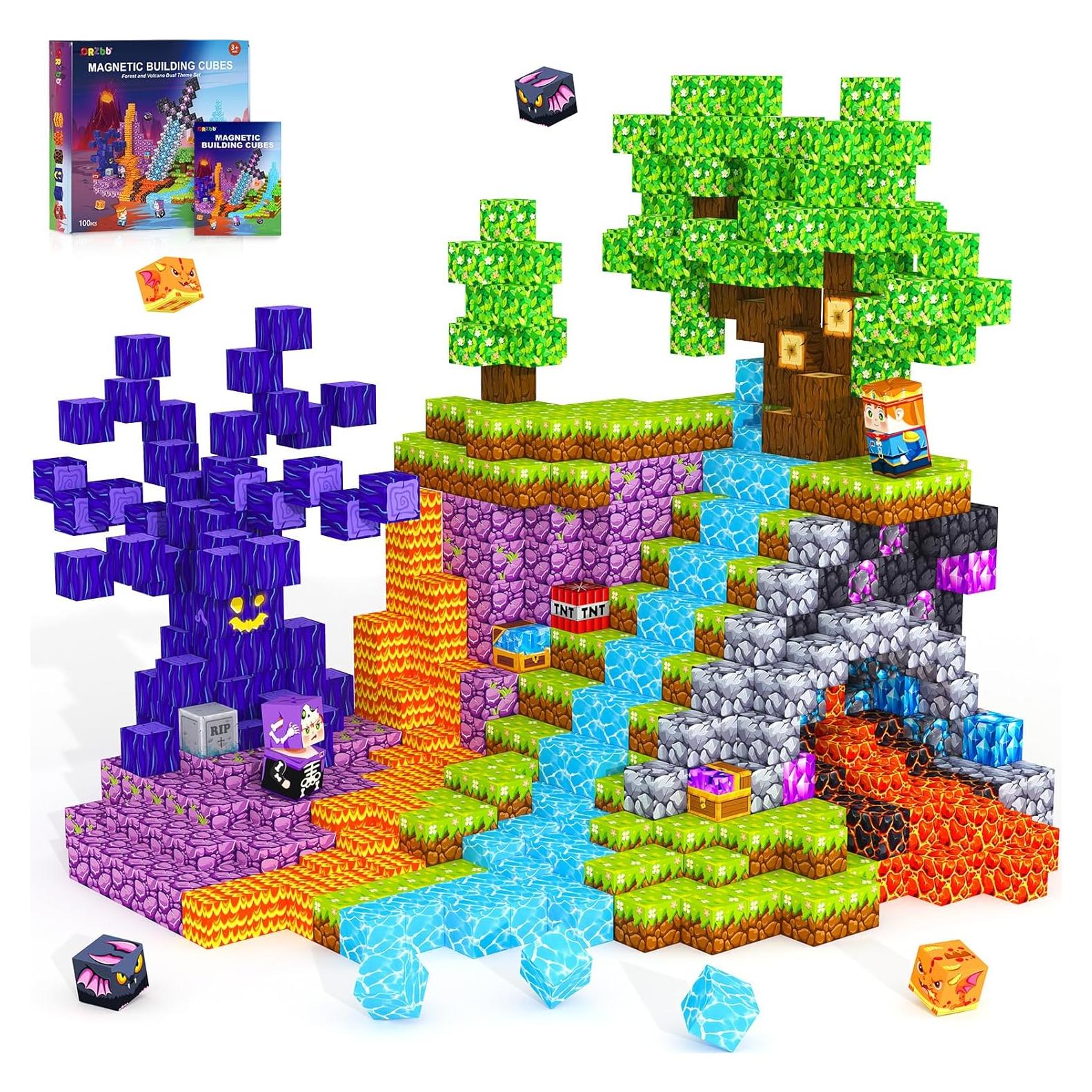 Bloques Magnéticos ORZbb 100 Piezas Juguetes Educativos 3-13 Años