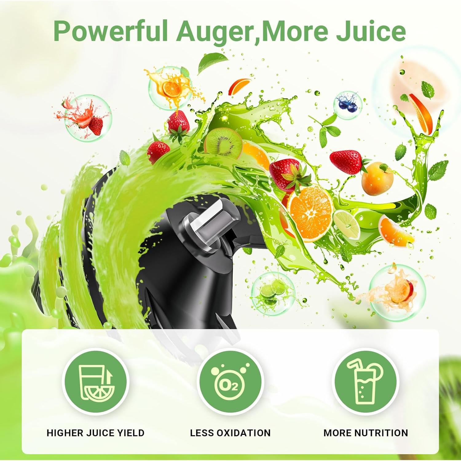 Exprimidor de Prensa en Frío AAOBOSI 11 cm, Alta Producción de Jugo