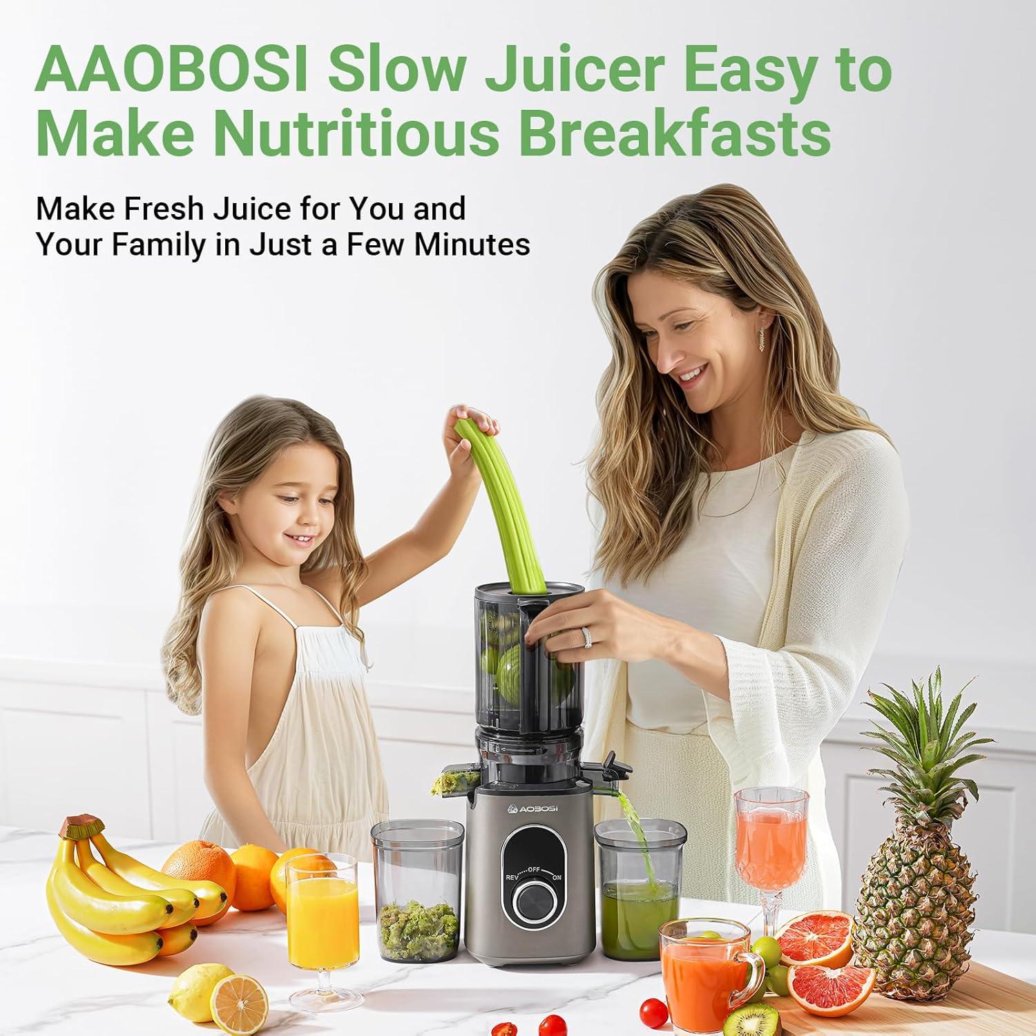 Exprimidor de Prensa en Frío AAOBOSI 11 cm, Alta Producción de Jugo