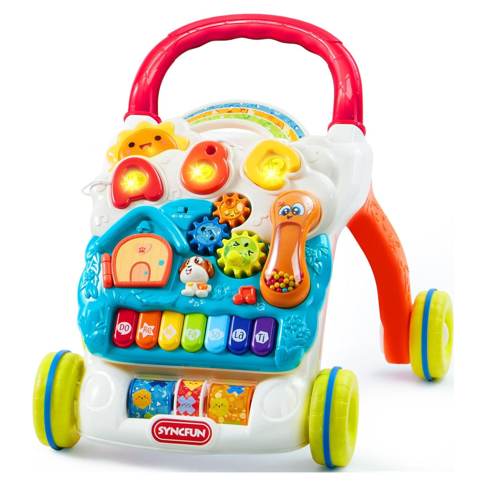 Andador de Aprendizaje SYNCFUN para Bebés 2 en 1 con Juguetes