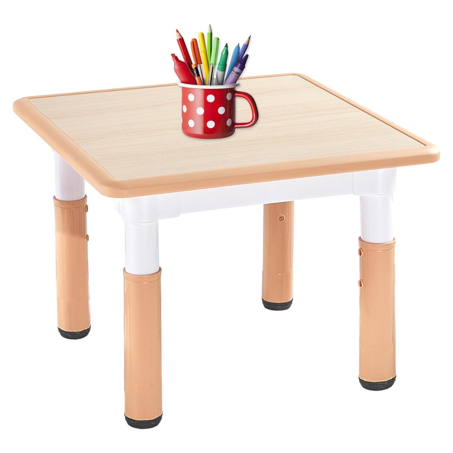 Mesa Ajustable FUNLIO para Niños 60x60 cm Natural 3 Niveles