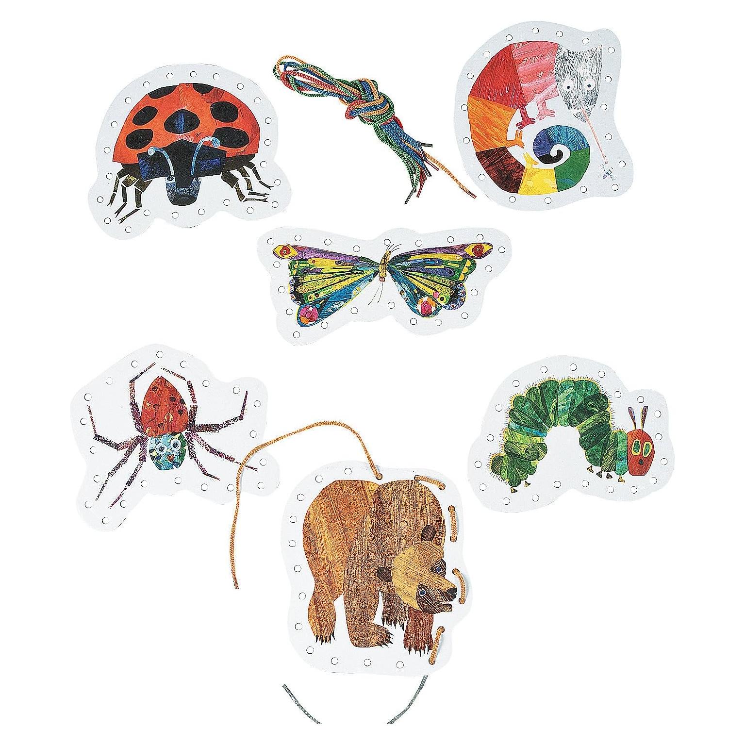 Conjunto de Tarjetas de Enhebrar Eric Carle - 24 Piezas