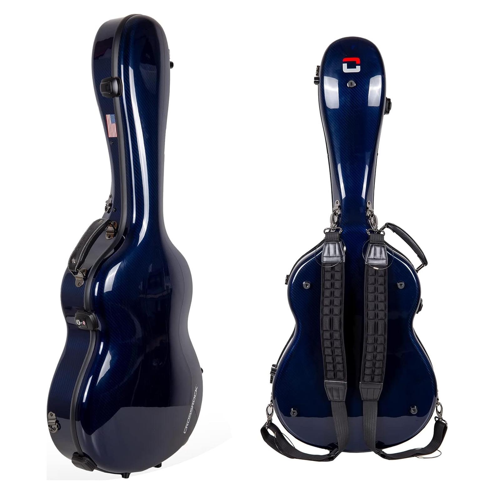 Estuche para guitarra clásica Crossrock CRF6030CBL - Fibra de carbono azul