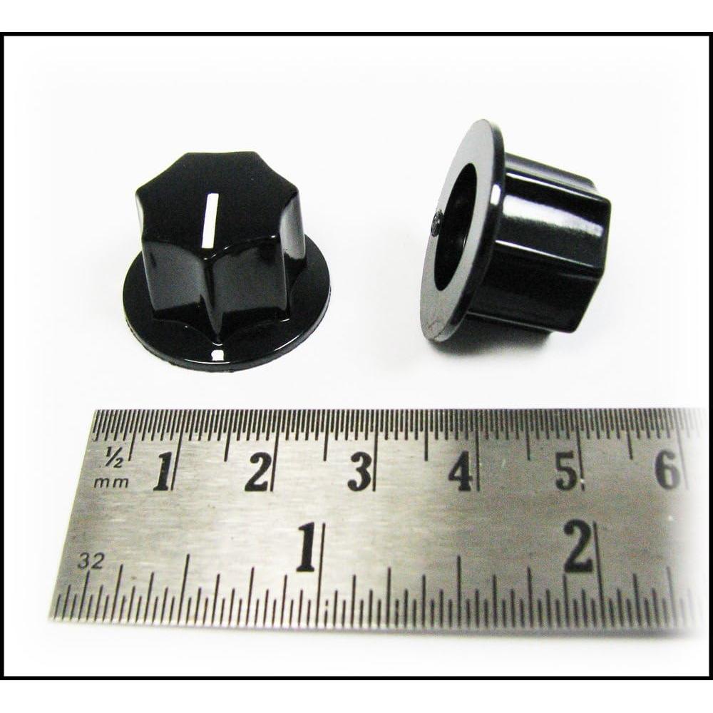 Perillas de Potenciómetro C. B. Gitty 2 Piezas Negro 6mm